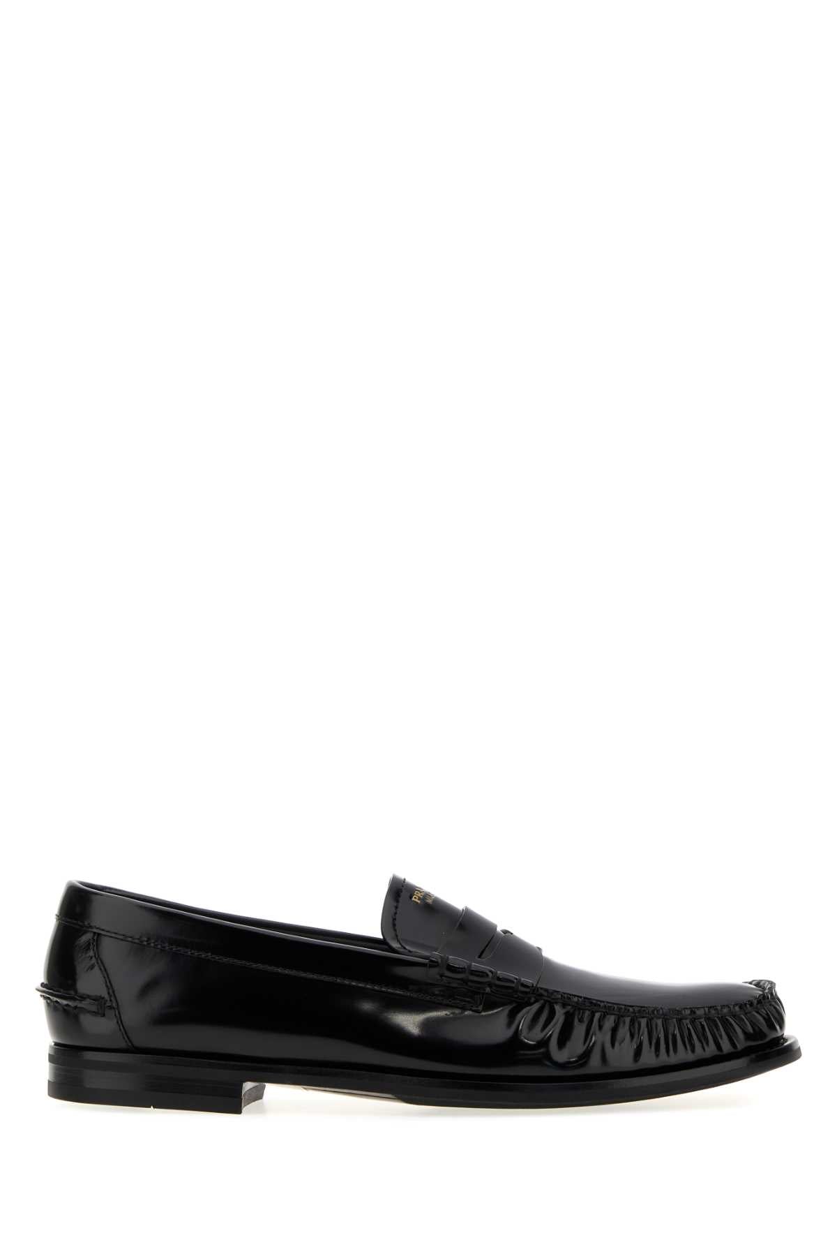 Prada Men Black Leather Loafers PRADA