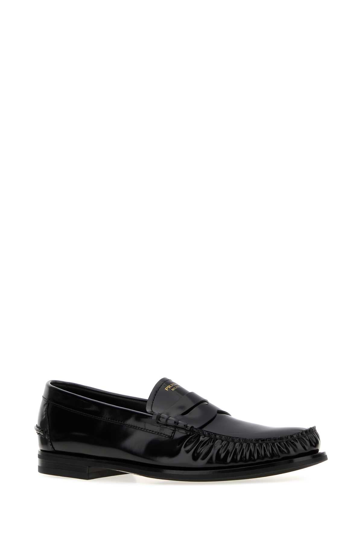Prada Men Black Leather Loafers PRADA