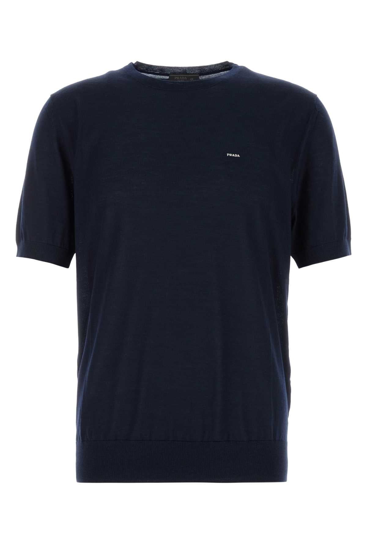 Prada Men Navy Blue Wool Sweater PRADA