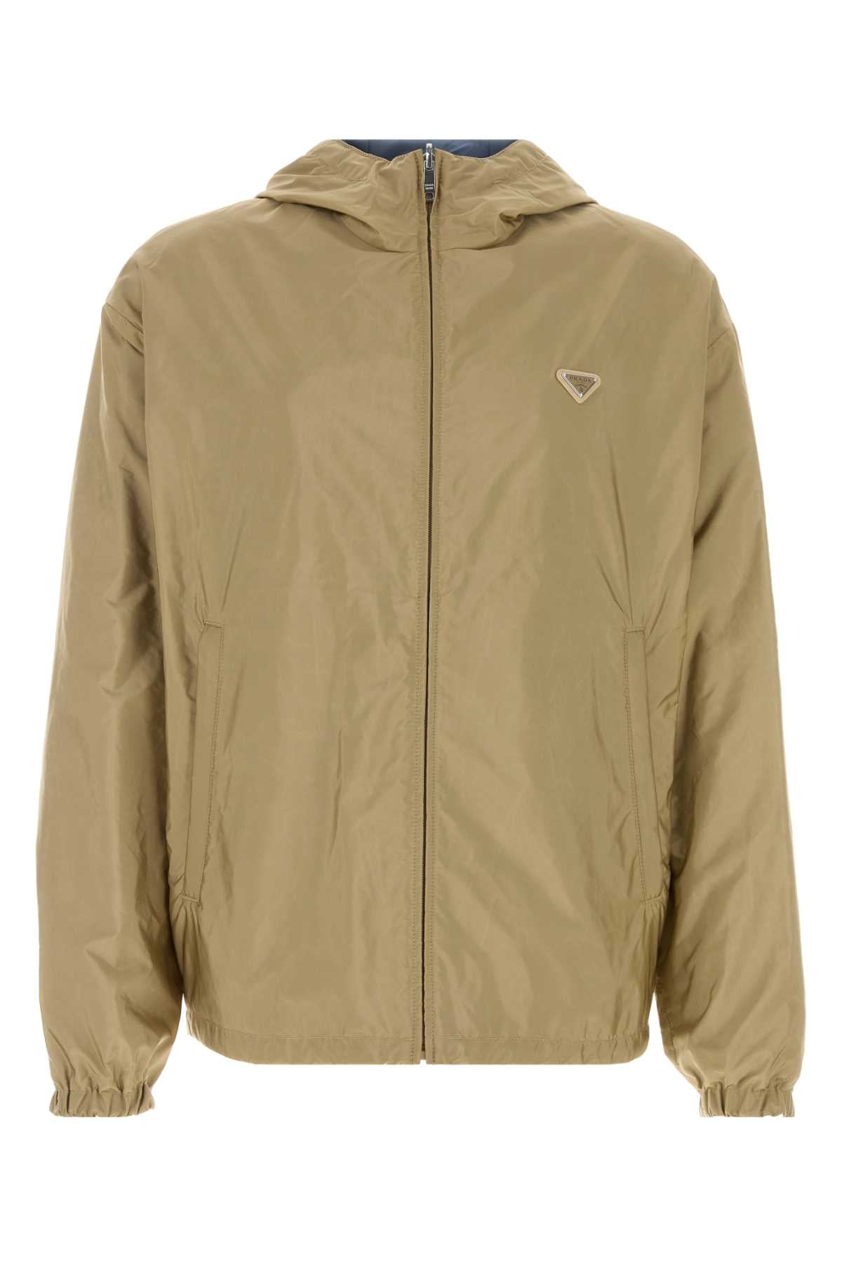 Prada Men Camel Re-Nylon Reversible Windbreaker PRADA