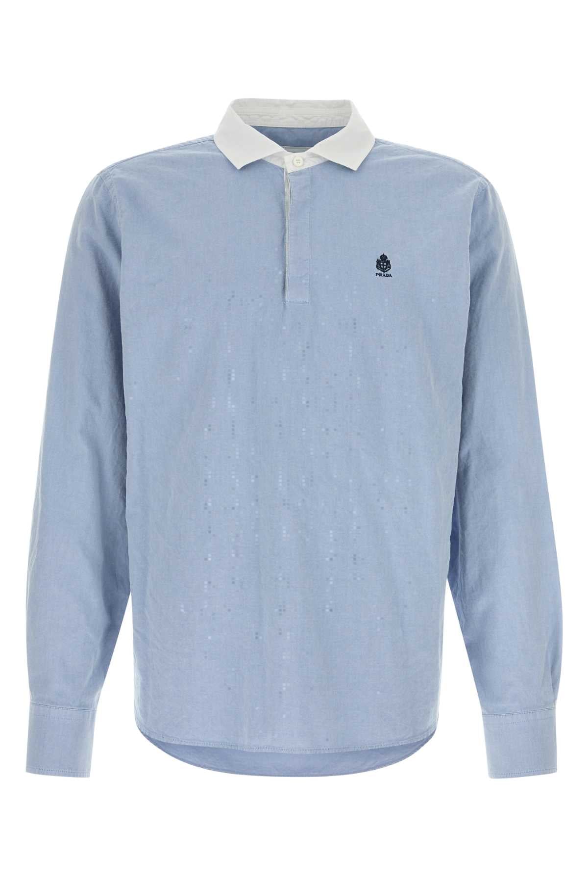 Prada Men Powder Blue Oxford Shirt PRADA