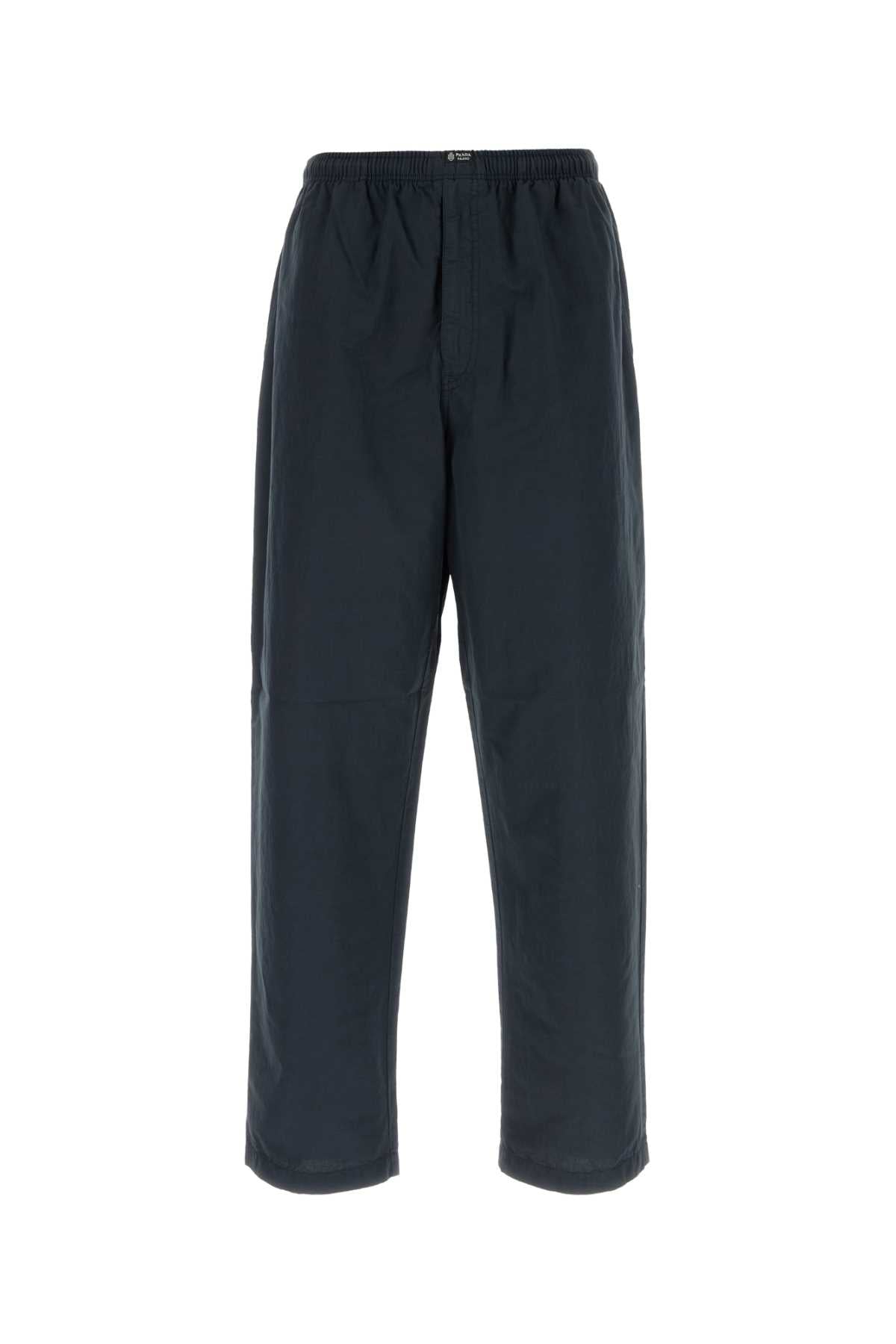 Prada Men Navy Blue Cotton Blend Pant PRADA