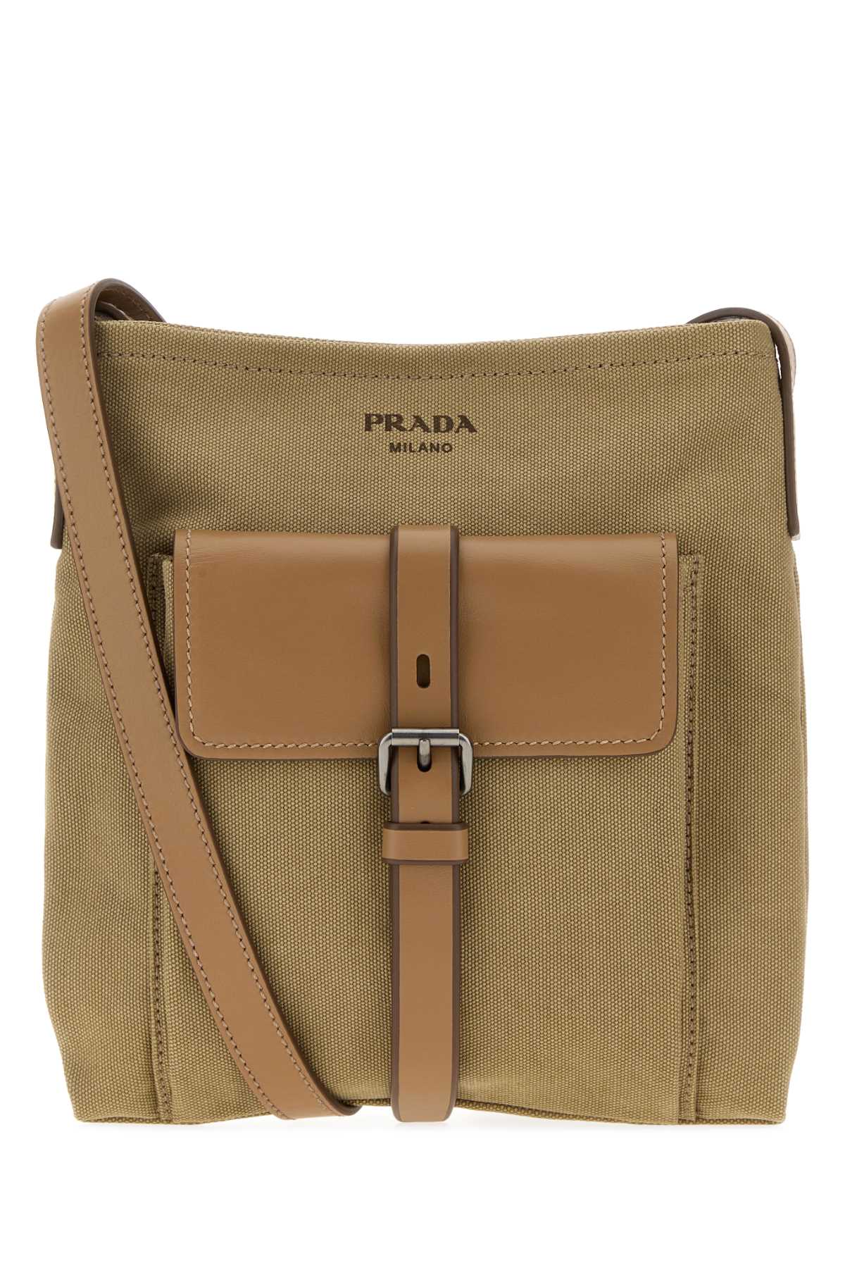 Prada Men Khaki Canvas Prada Route Crossbody Bag
