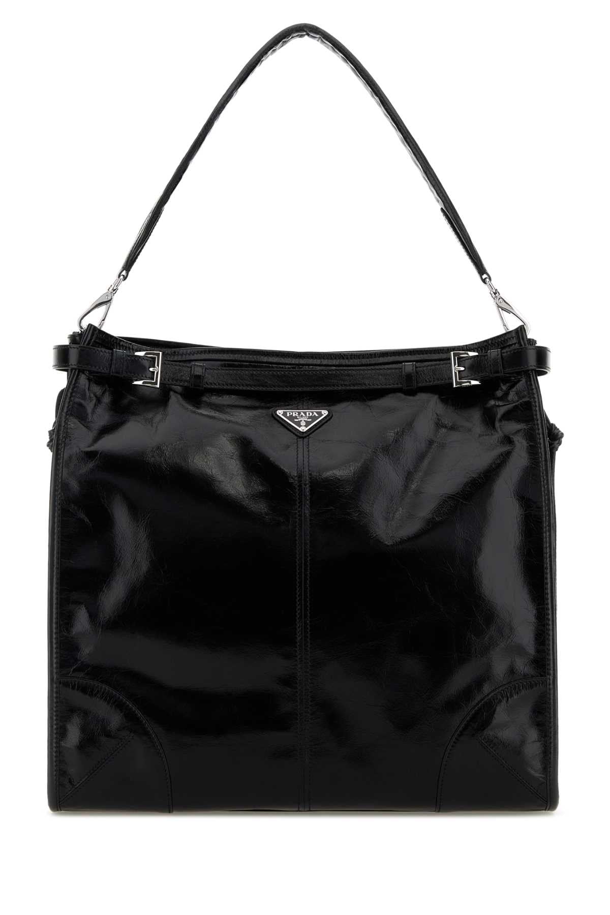 Prada Men Black Leather Prada Bonnie Shopping Bag PRADA