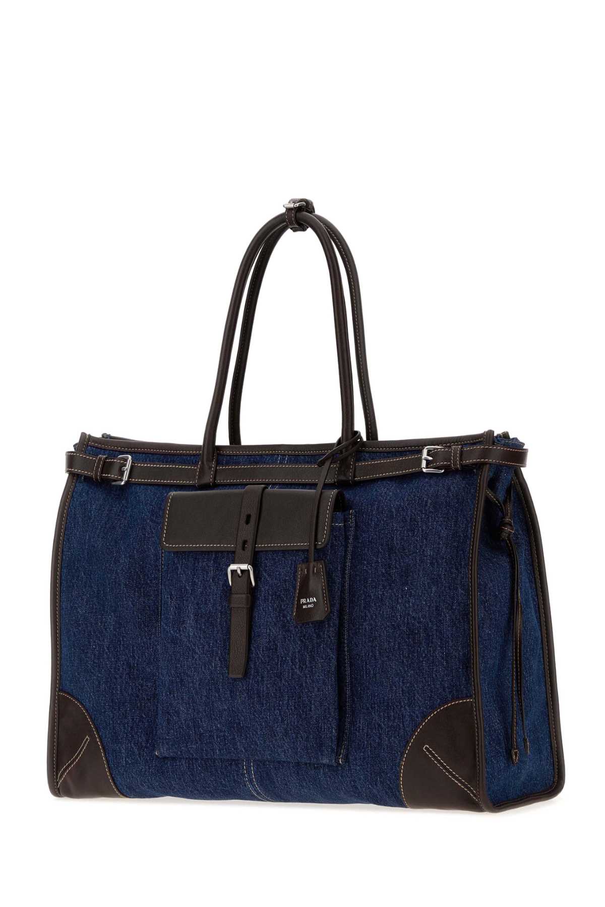 Prada Men Denim Prada Bonnie Shopping Bag PRADA