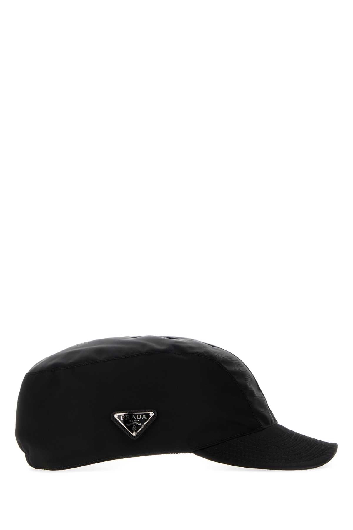 Prada Men Black Re-Nylon Baseball Cap PRADA