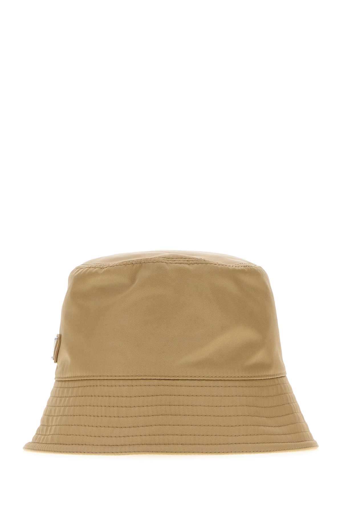 Prada Men Beige Nylon Bucket Hat PRADA