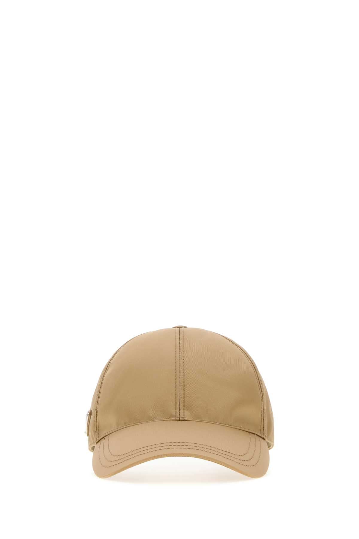 Prada Men Beige Re-Nylon Baseball Cap PRADA