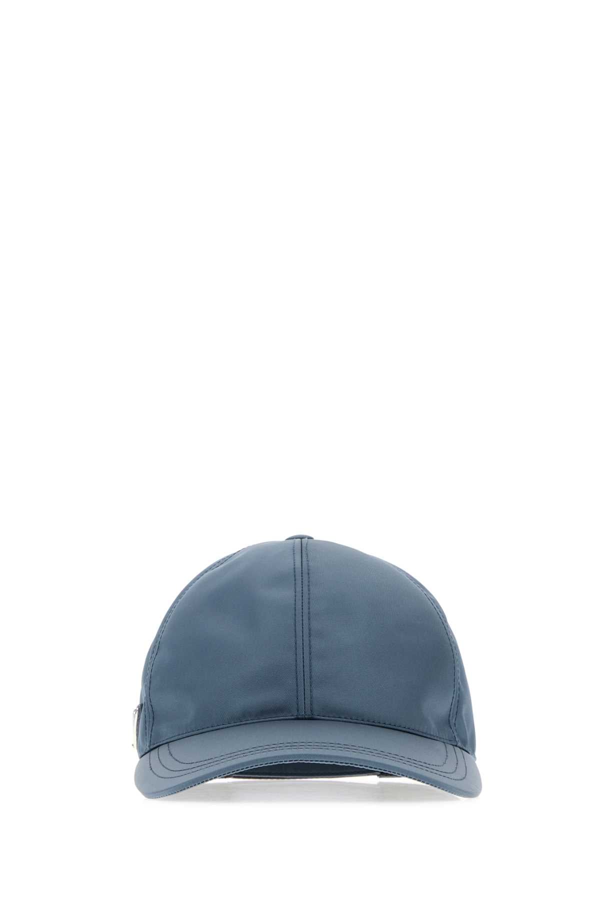 Prada Men Air Force Blue Re-Nylon Baseball Cap PRADA