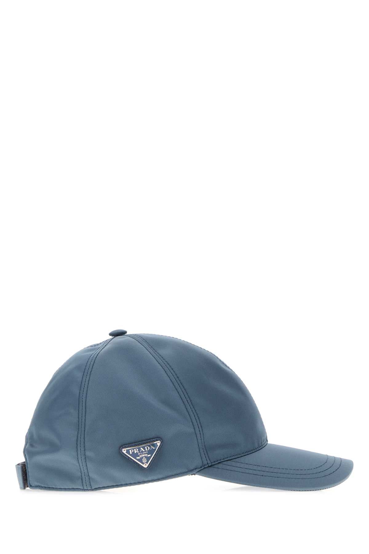 Prada Men Air Force Blue Re-Nylon Baseball Cap PRADA