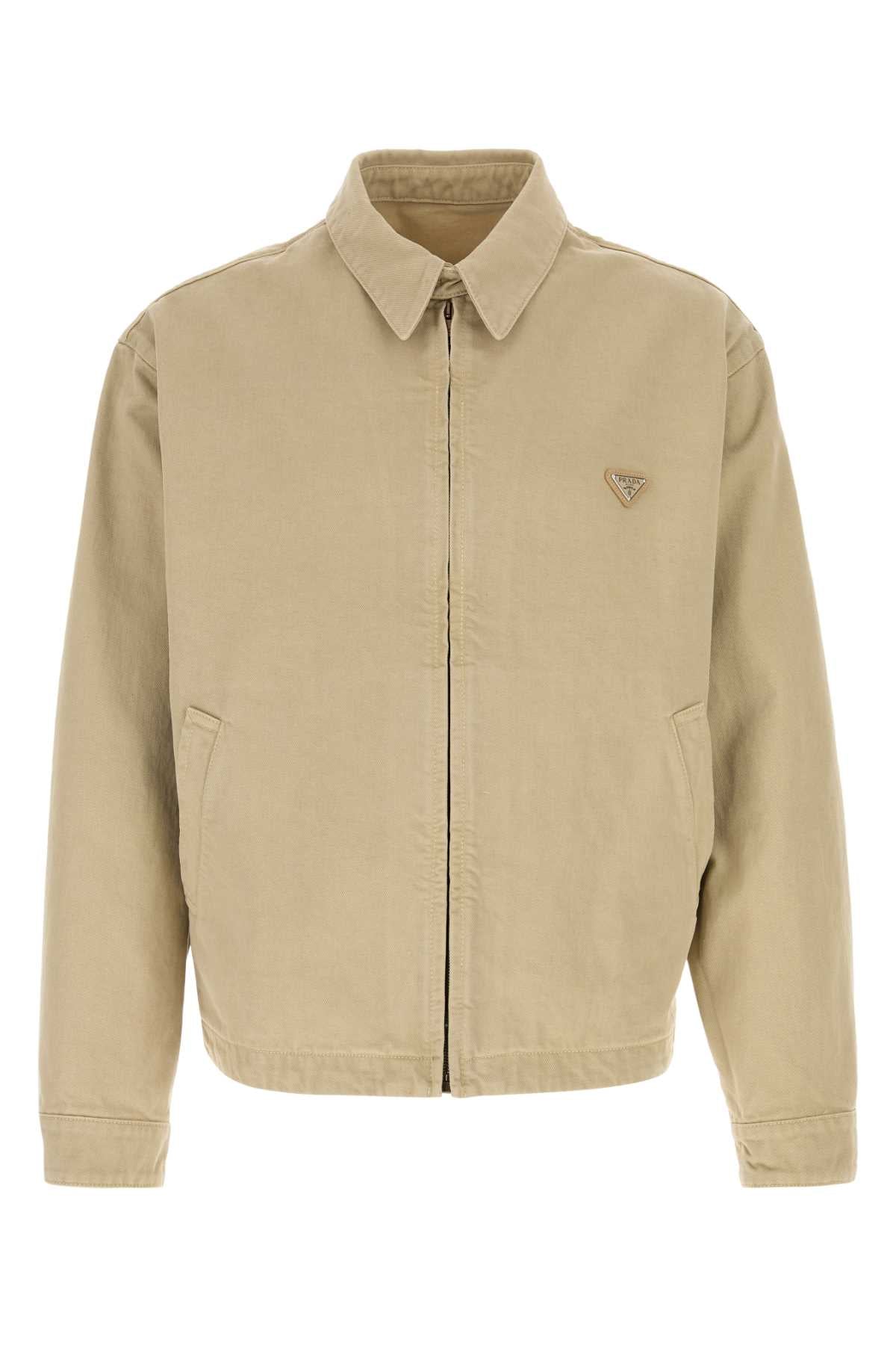 Prada Men Sand Denim Jacket PRADA