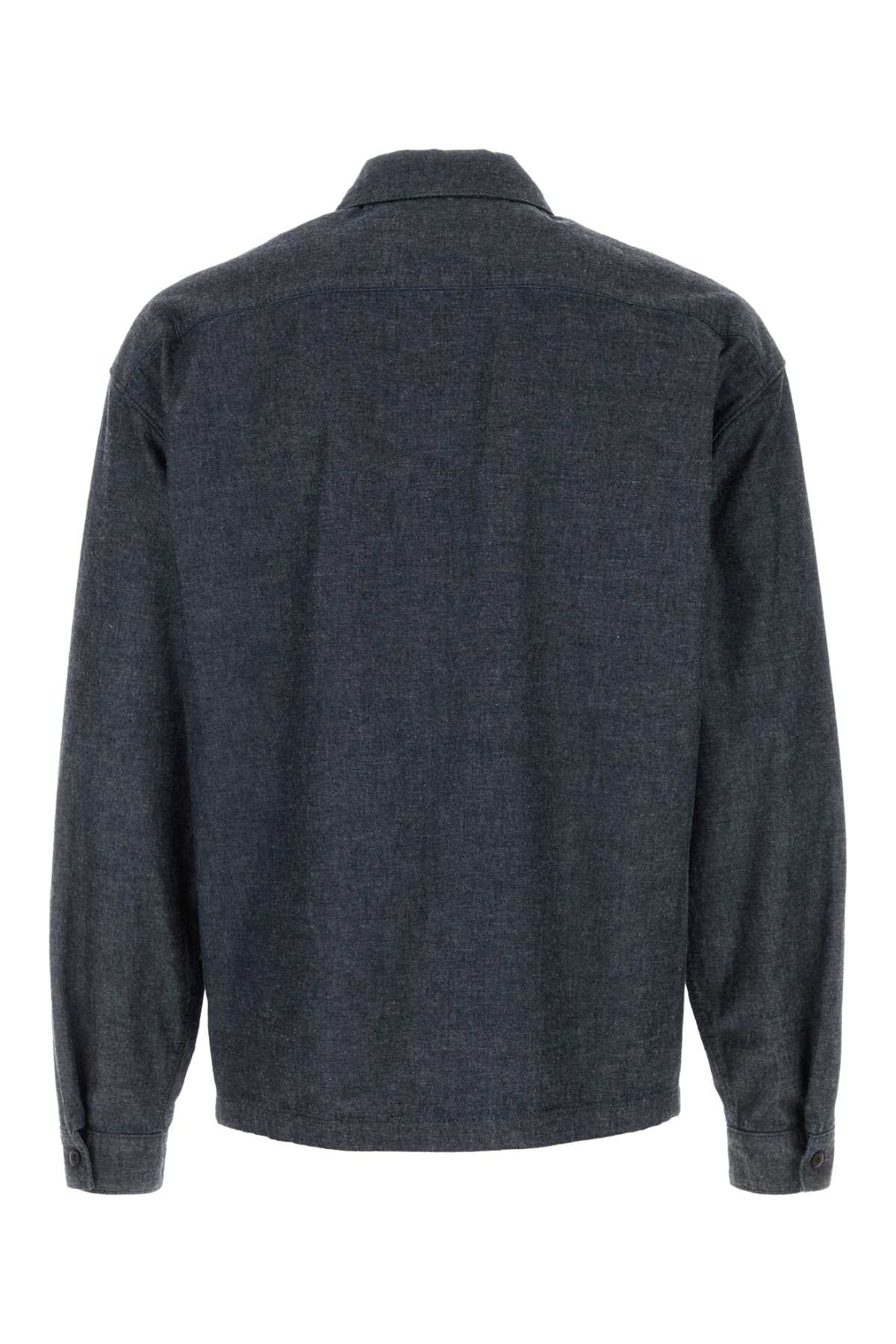 Prada Men Blue Chambray Shirt PRADA