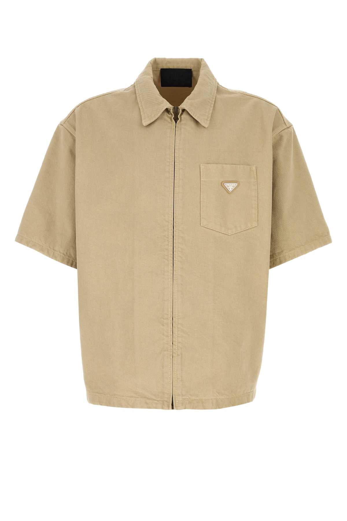 Prada Men Beige Denim Shirt PRADA
