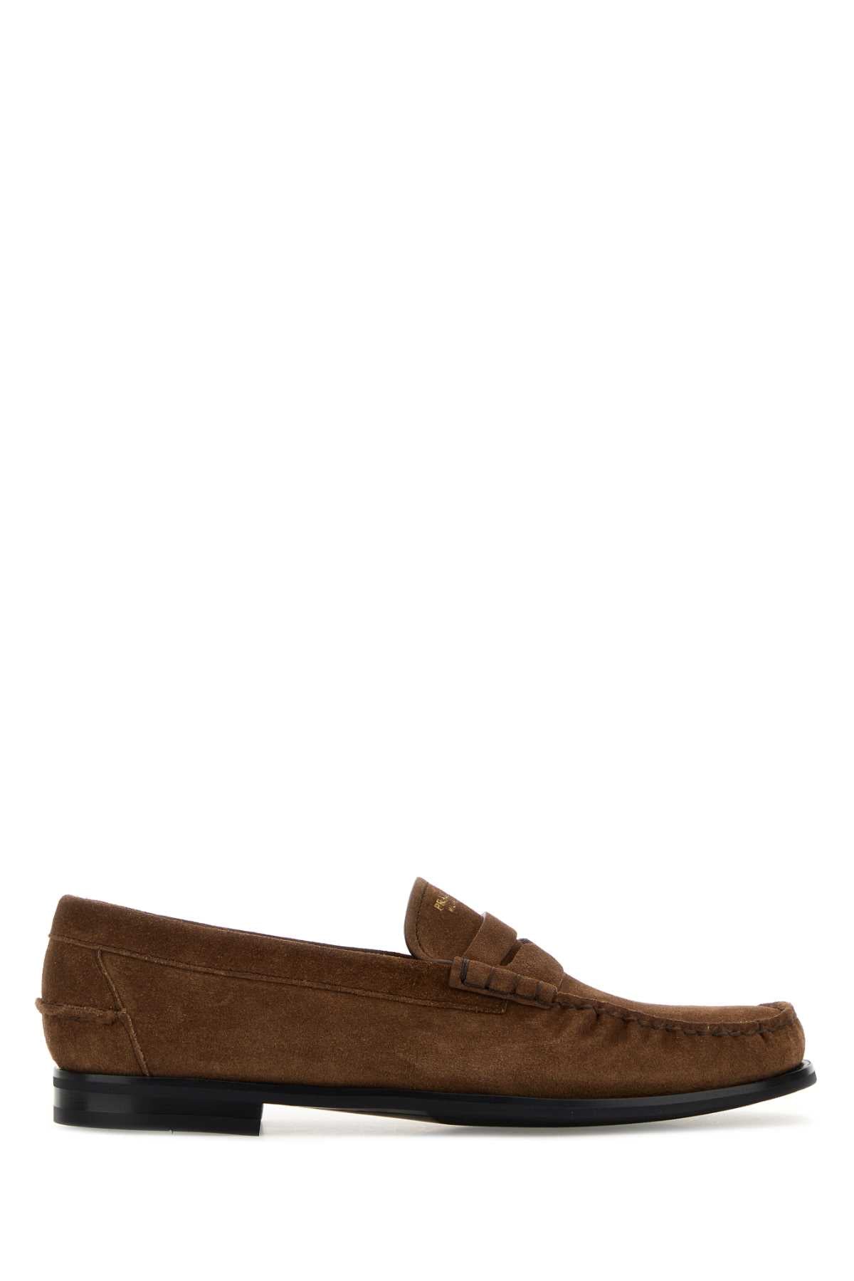 Prada Men Brown Suede Loafers PRADA
