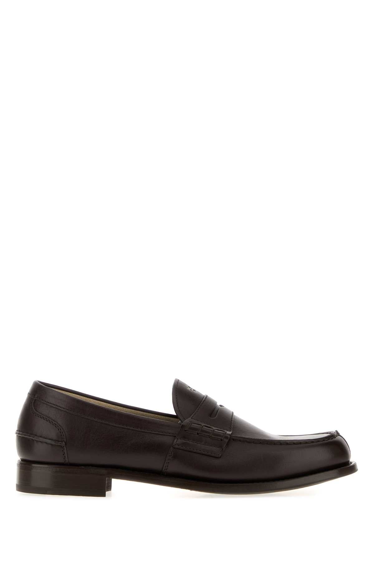 Prada Men Dark Brown Leather Loafers PRADA