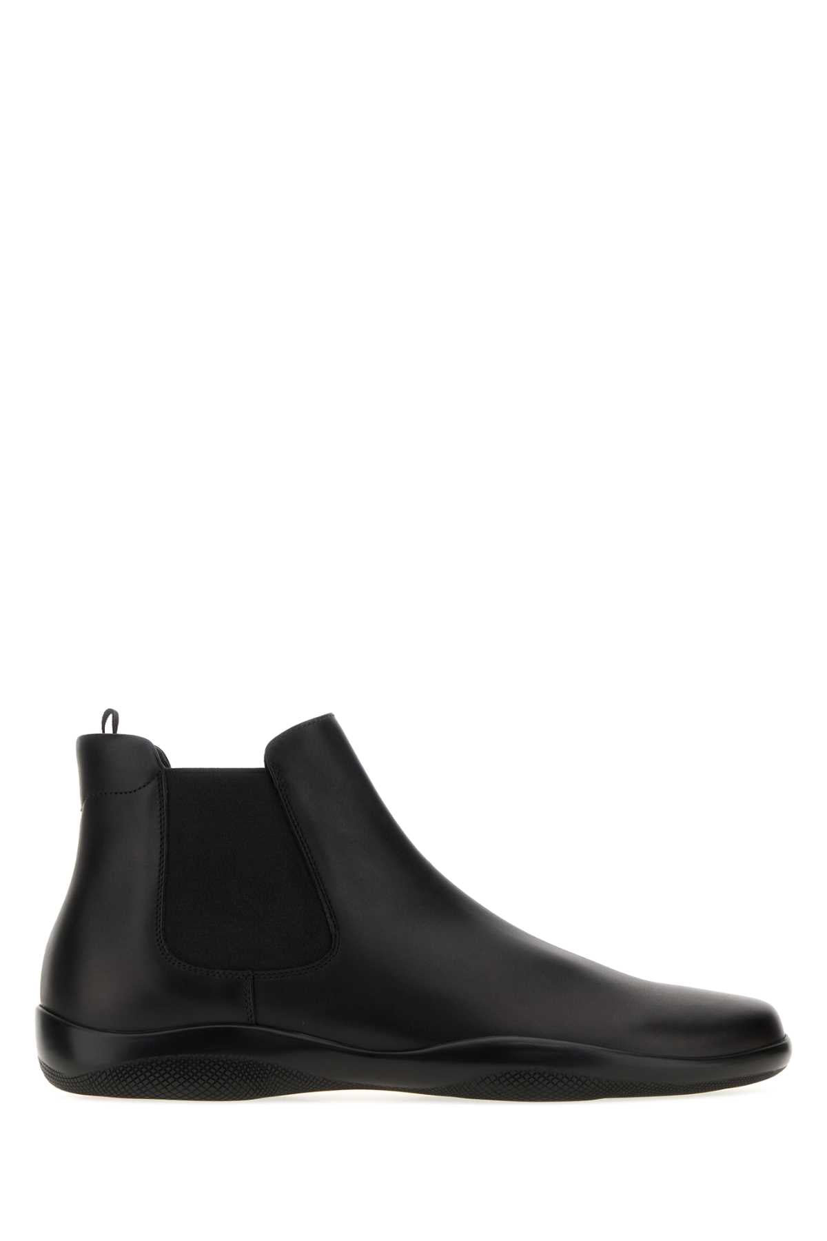 Prada Men Black Leather Ankle Boots PRADA
