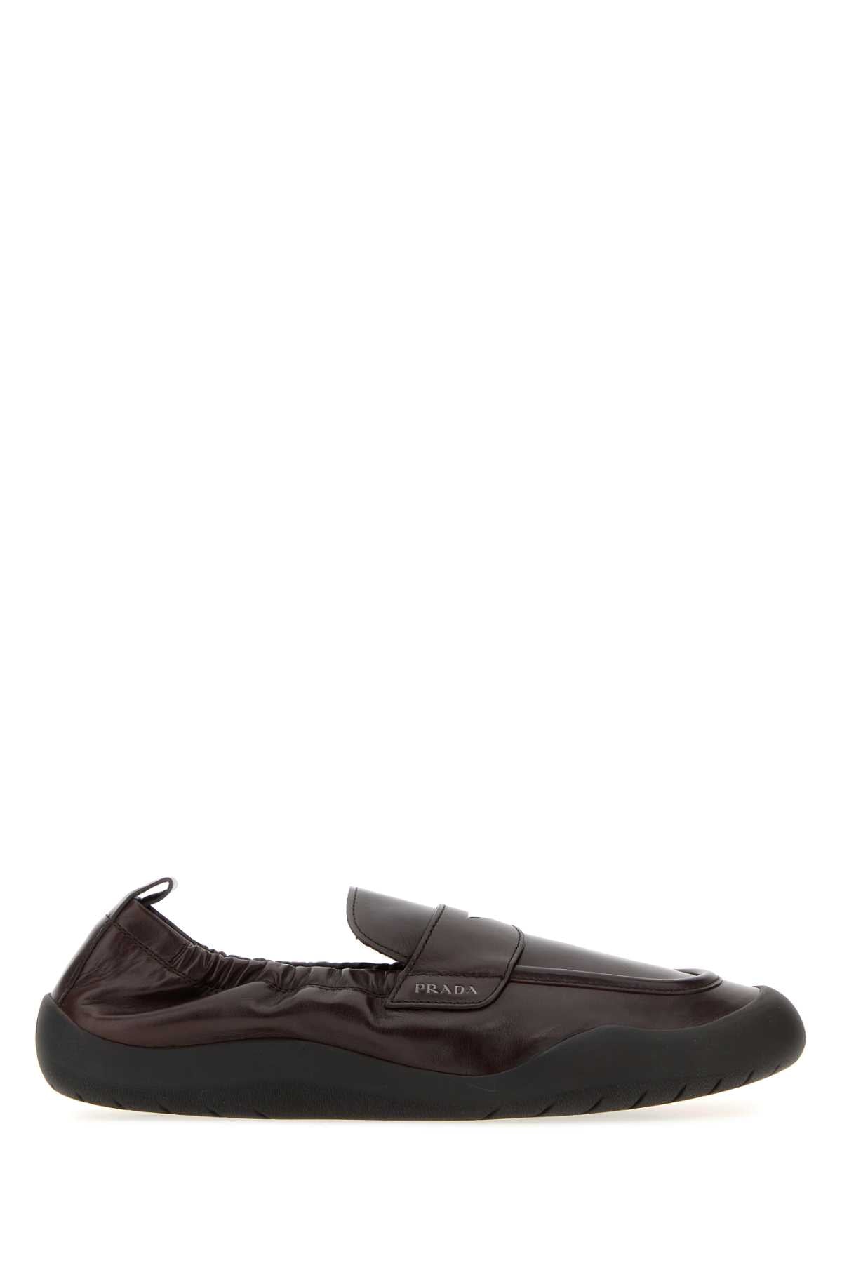 Prada Men Dark Brown Leather Speedrock Loafers PRADA