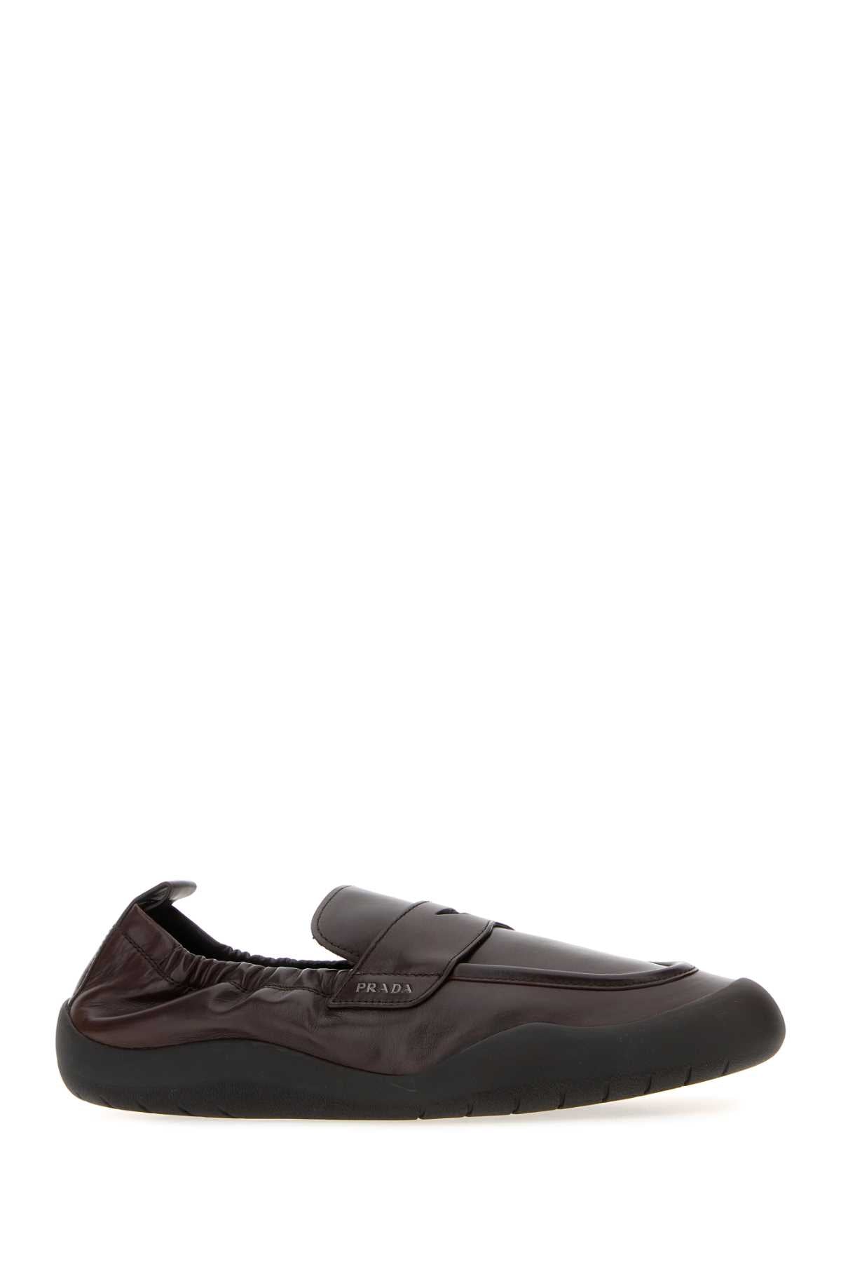 Prada Men Dark Brown Leather Speedrock Loafers PRADA