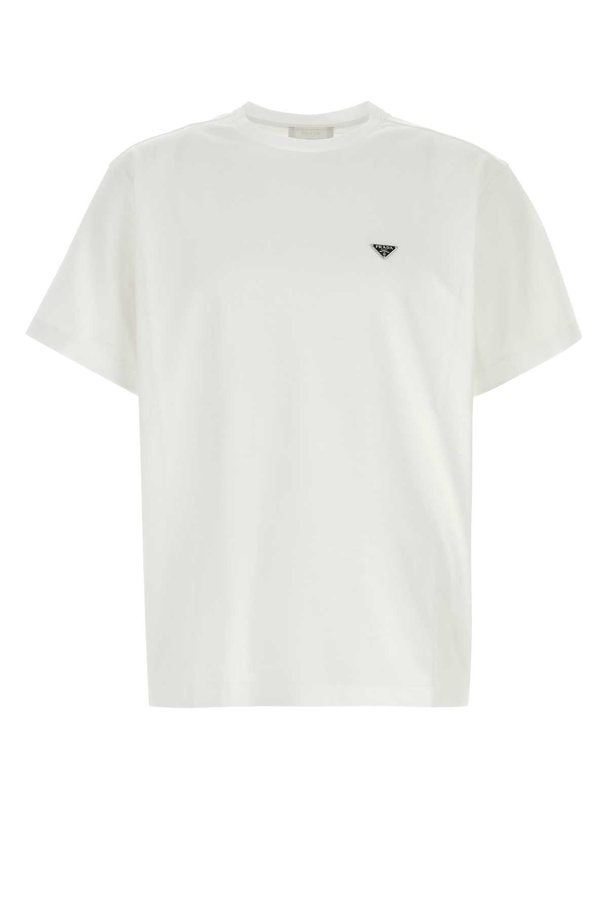 Prada Men White Cotton T-Shirt PRADA