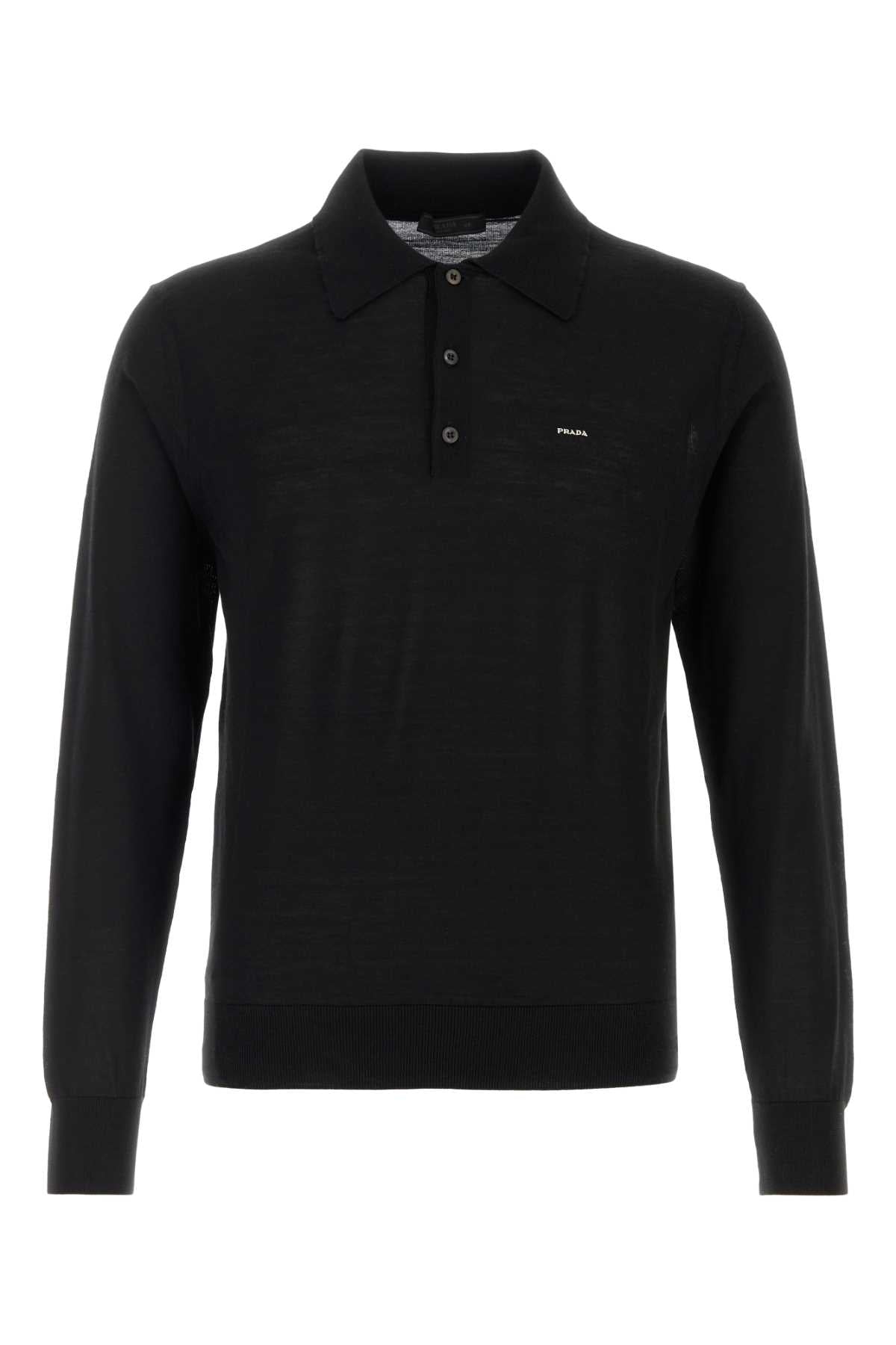 Prada Men Black Wool Polo Shirt PRADA