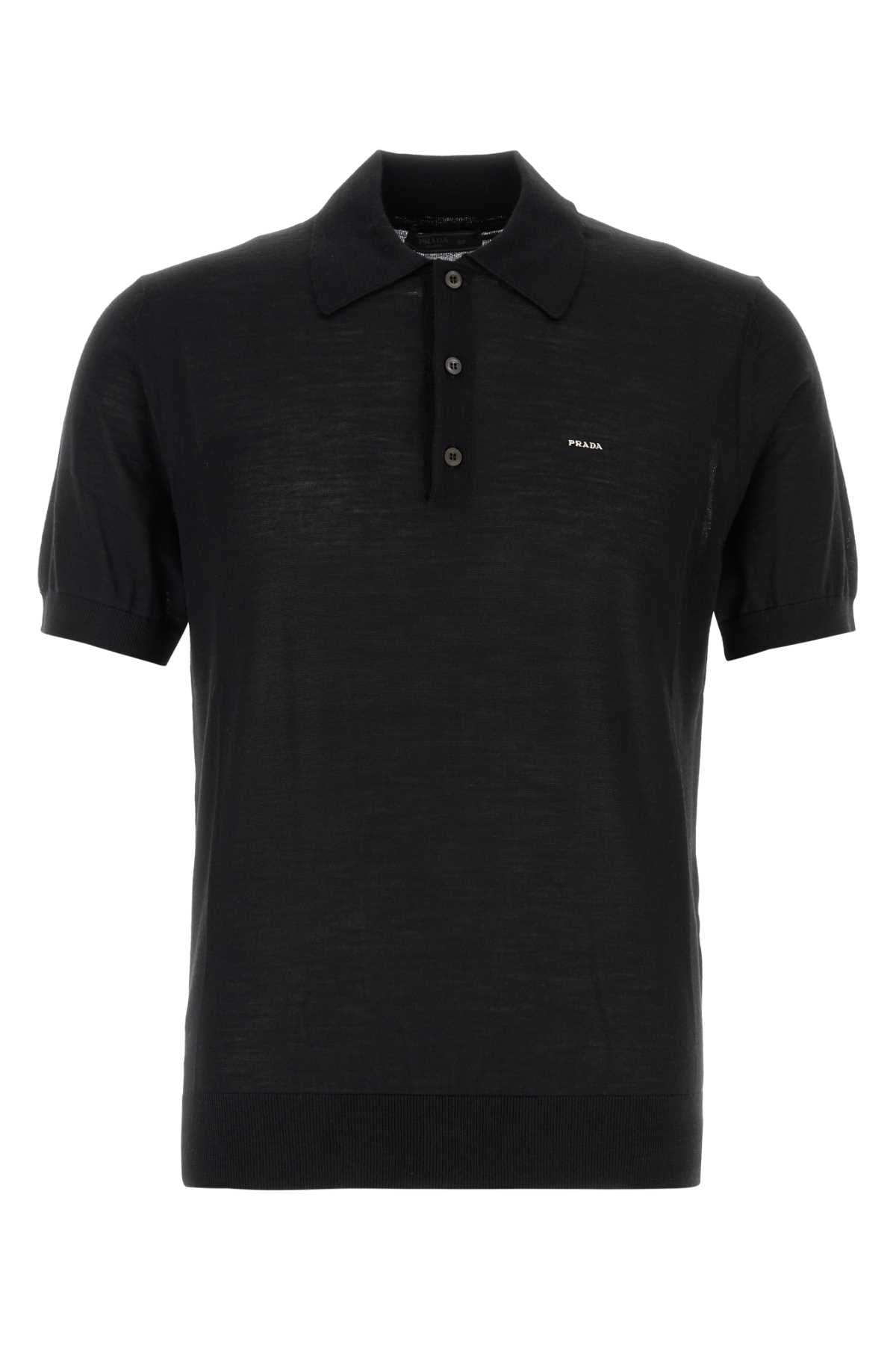 Prada Men Black Wool Polo Shirt PRADA