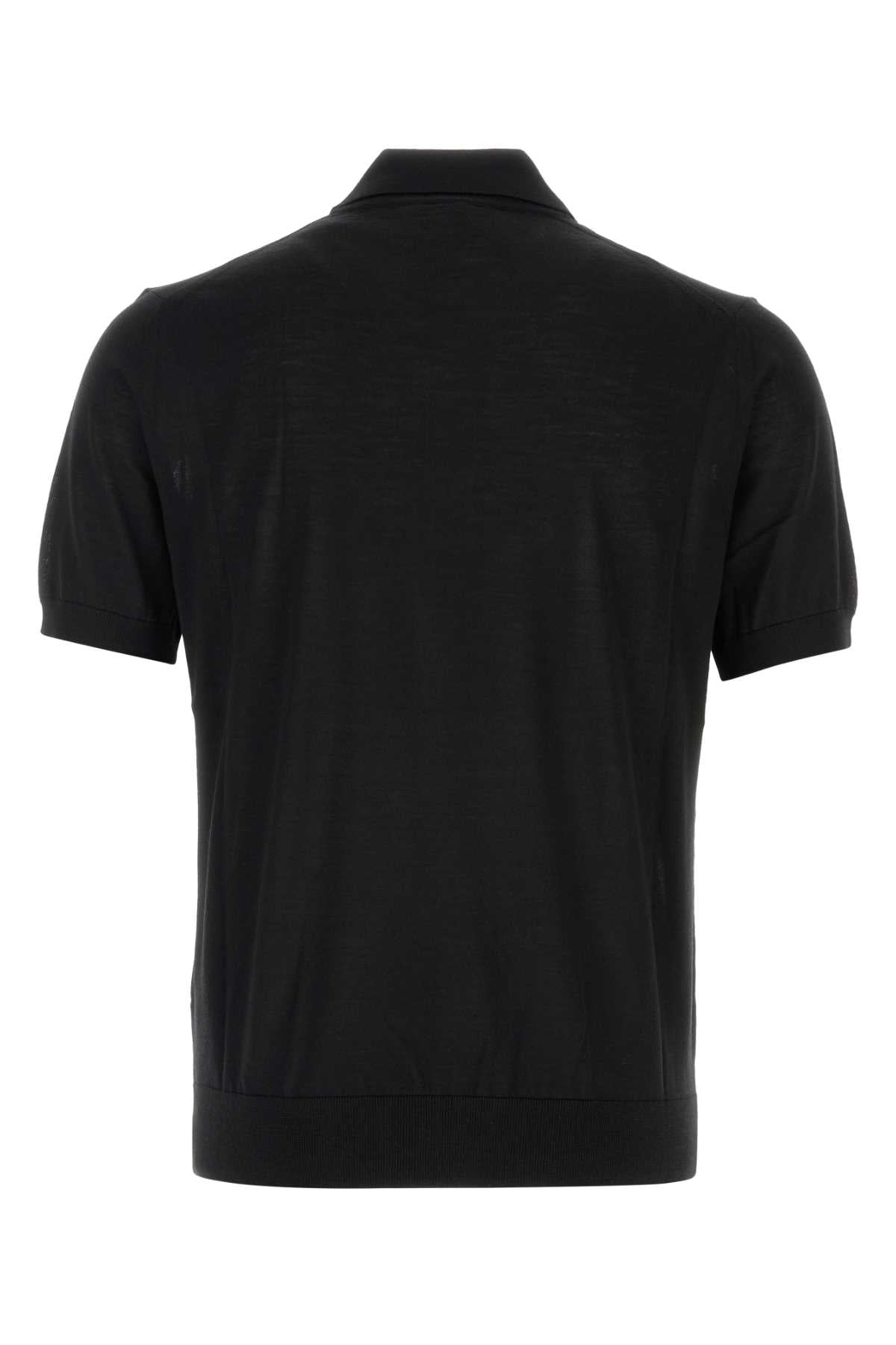 Prada Men Black Wool Polo Shirt PRADA