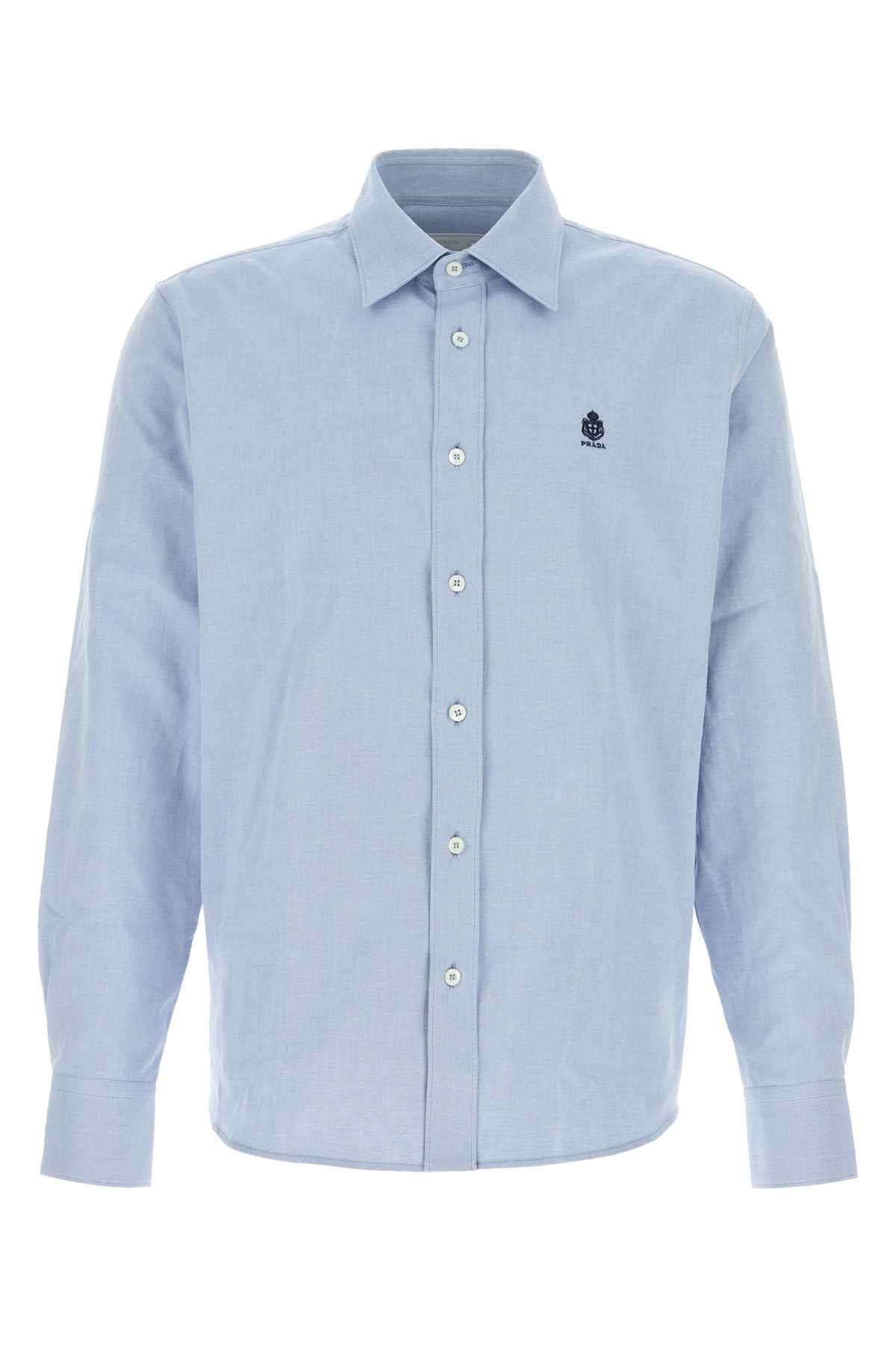 Prada Men Light Blue Oxford Shirt PRADA