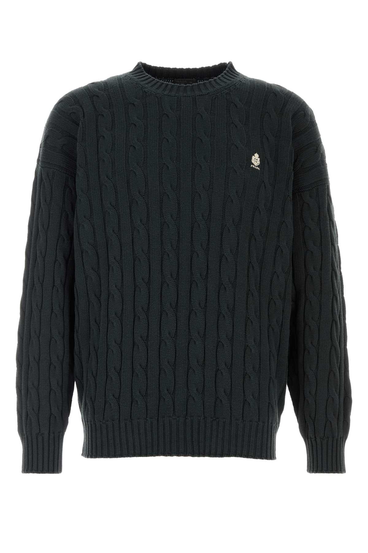 Prada Men Slate Cotton Sweater PRADA