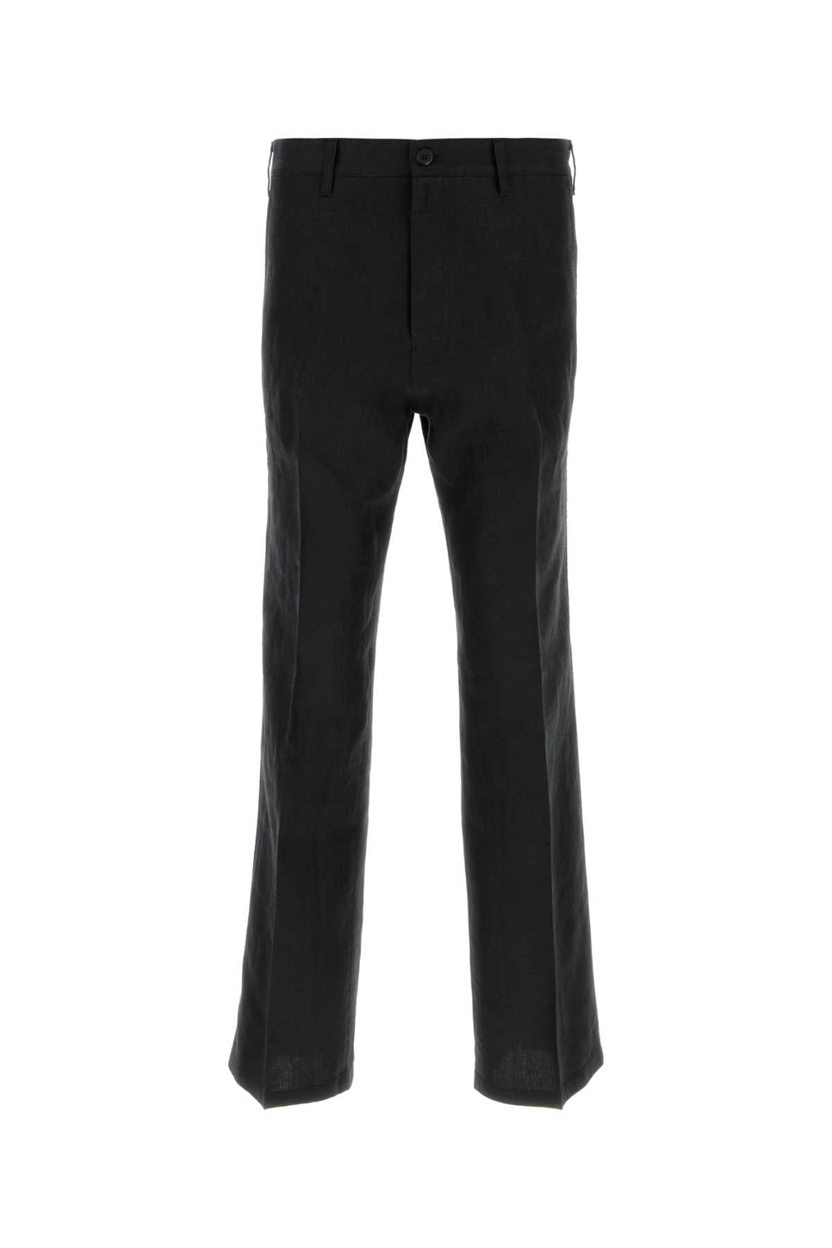 Prada Men Black Linen Pant PRADA