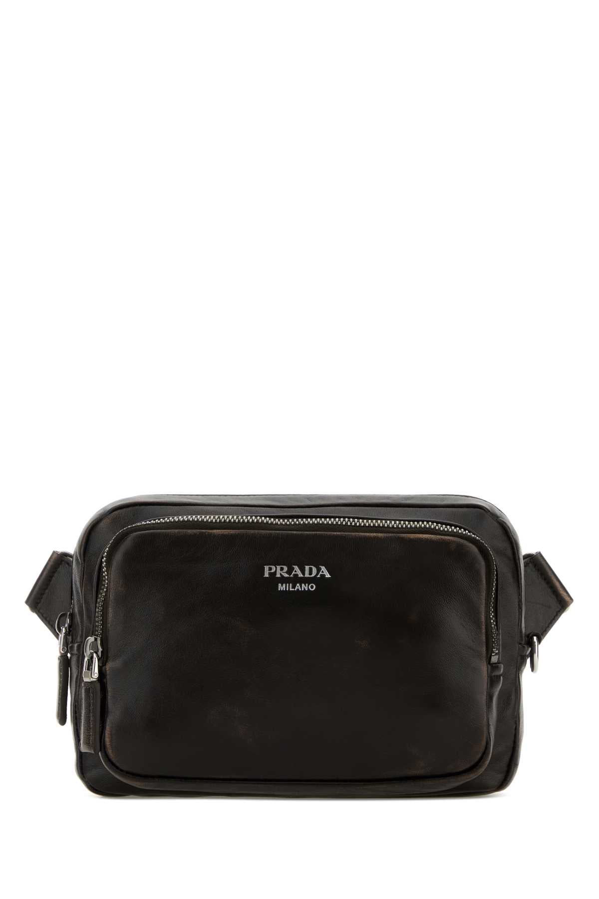 Prada Men Dark Brown Nappa Leather Crossbody Bag PRADA