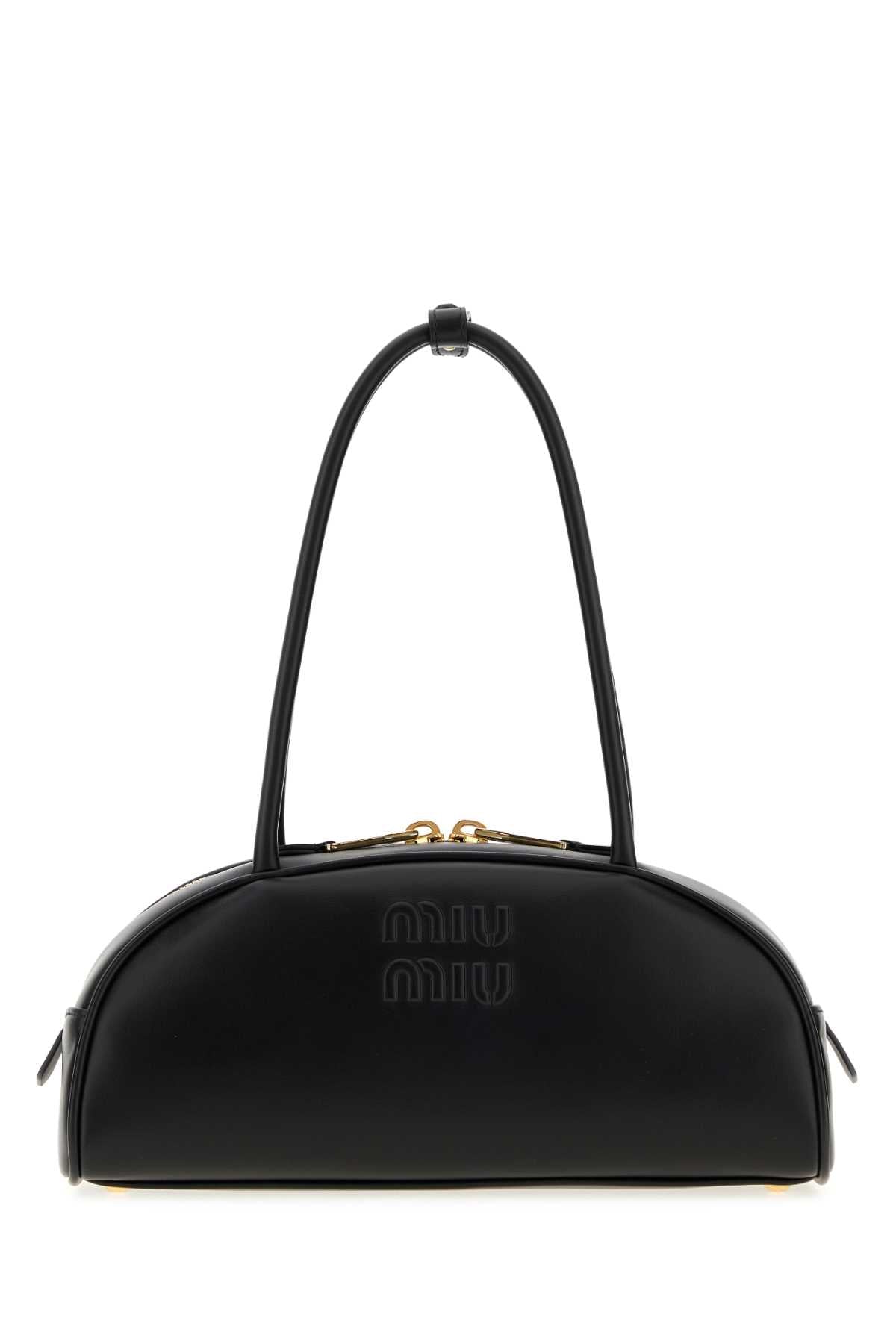 Miu Miu Women Black Leather Beau Shoulder Bag MIU MIU