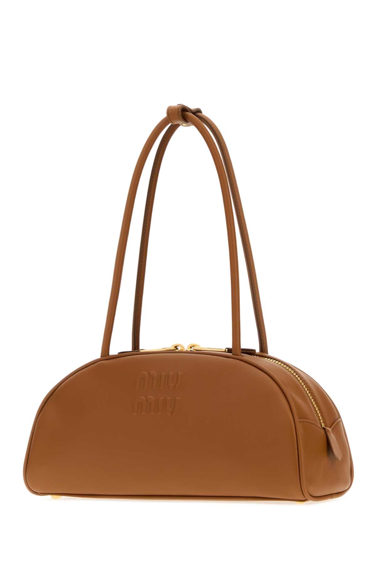 Miu Miu Women Caramel Leather Beau Shoulder Bag MIU MIU