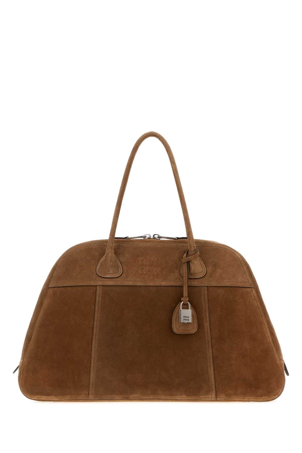 Miu Miu Women Brown Suede Vivant Shopping Bag MIU MIU