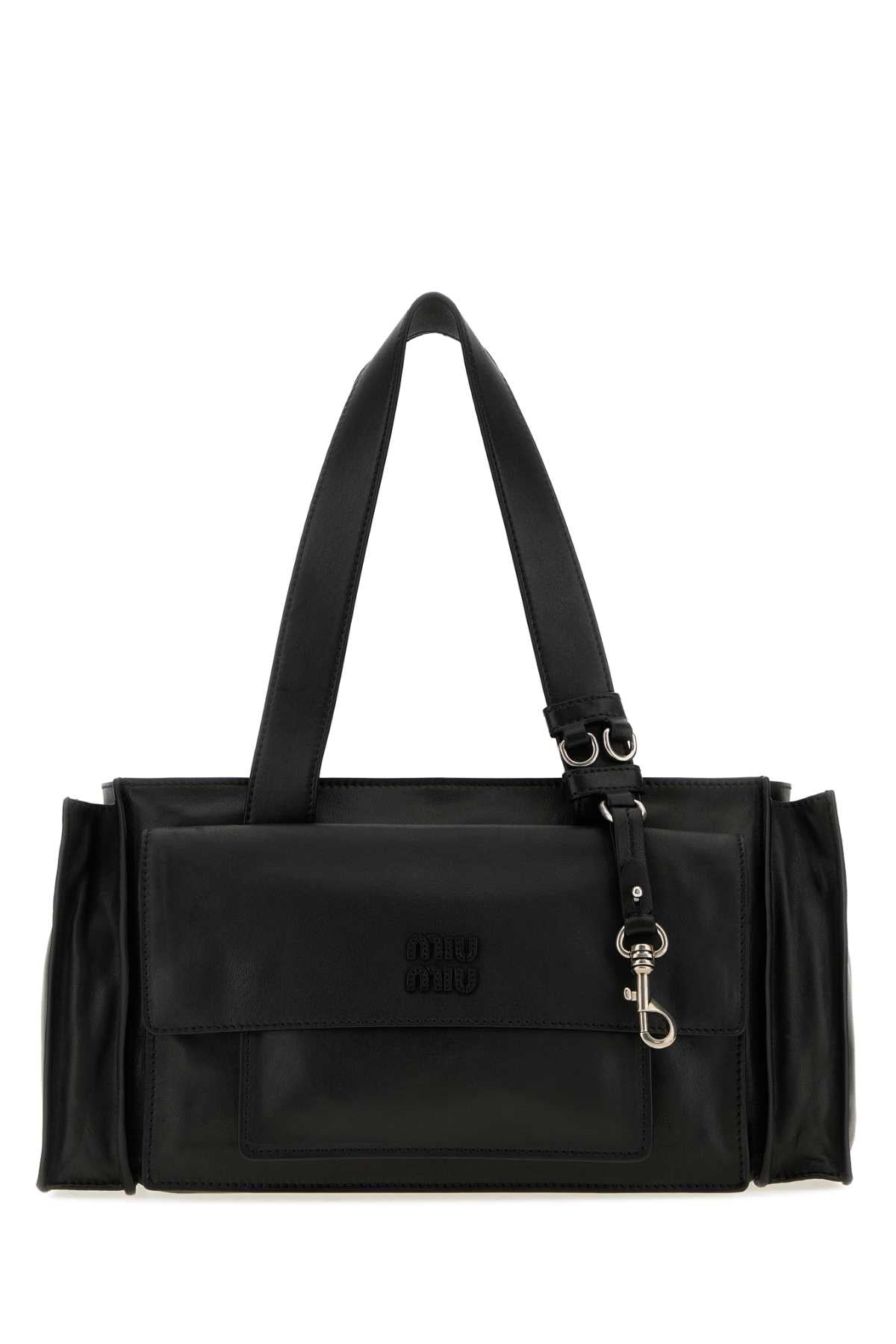 Miu Miu Women Black Nappa Leather Utilitaire Shopping Bag MIU MIU