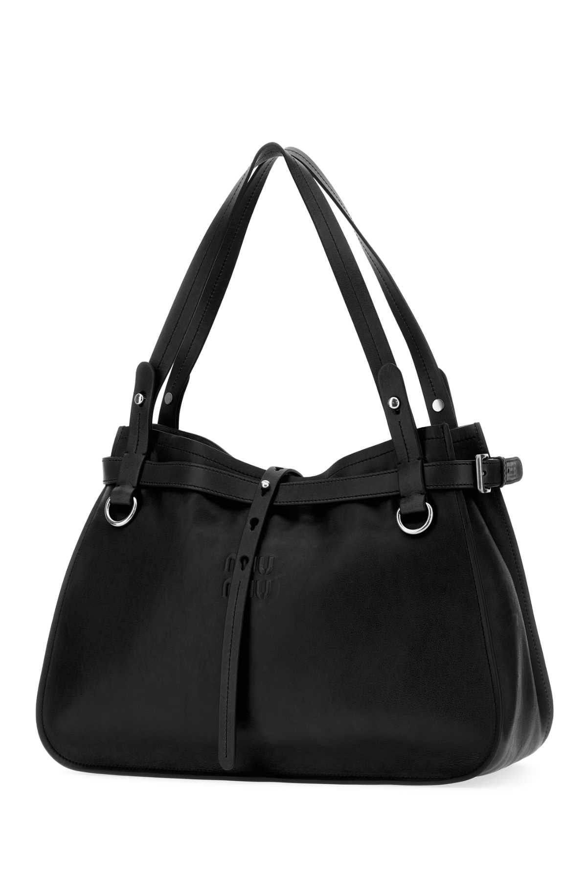 Miu Miu Women Black Leather Shopping Bag MIU MIU