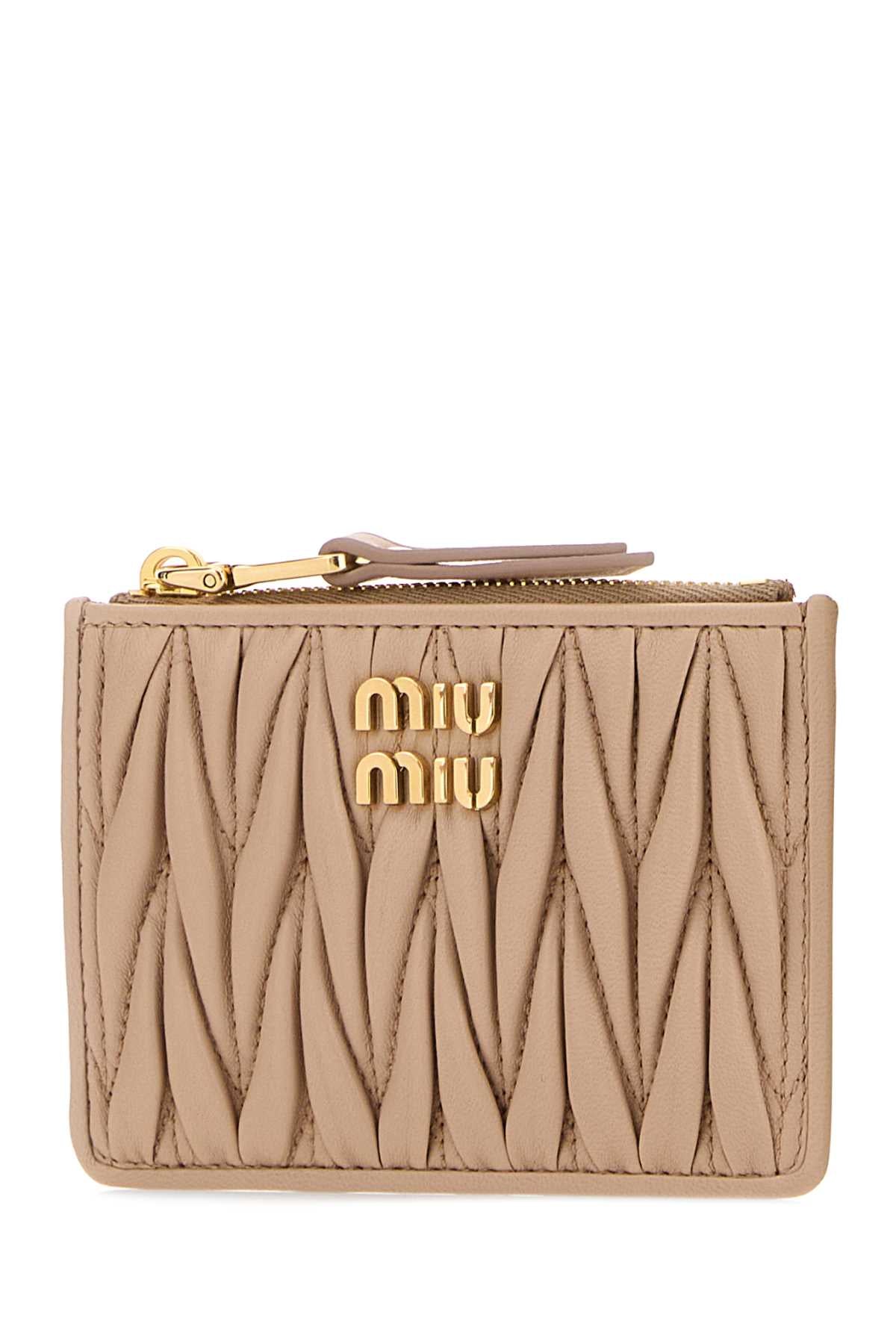 Miu Miu Women Pink Nappa Leather Card Holder MIU MIU