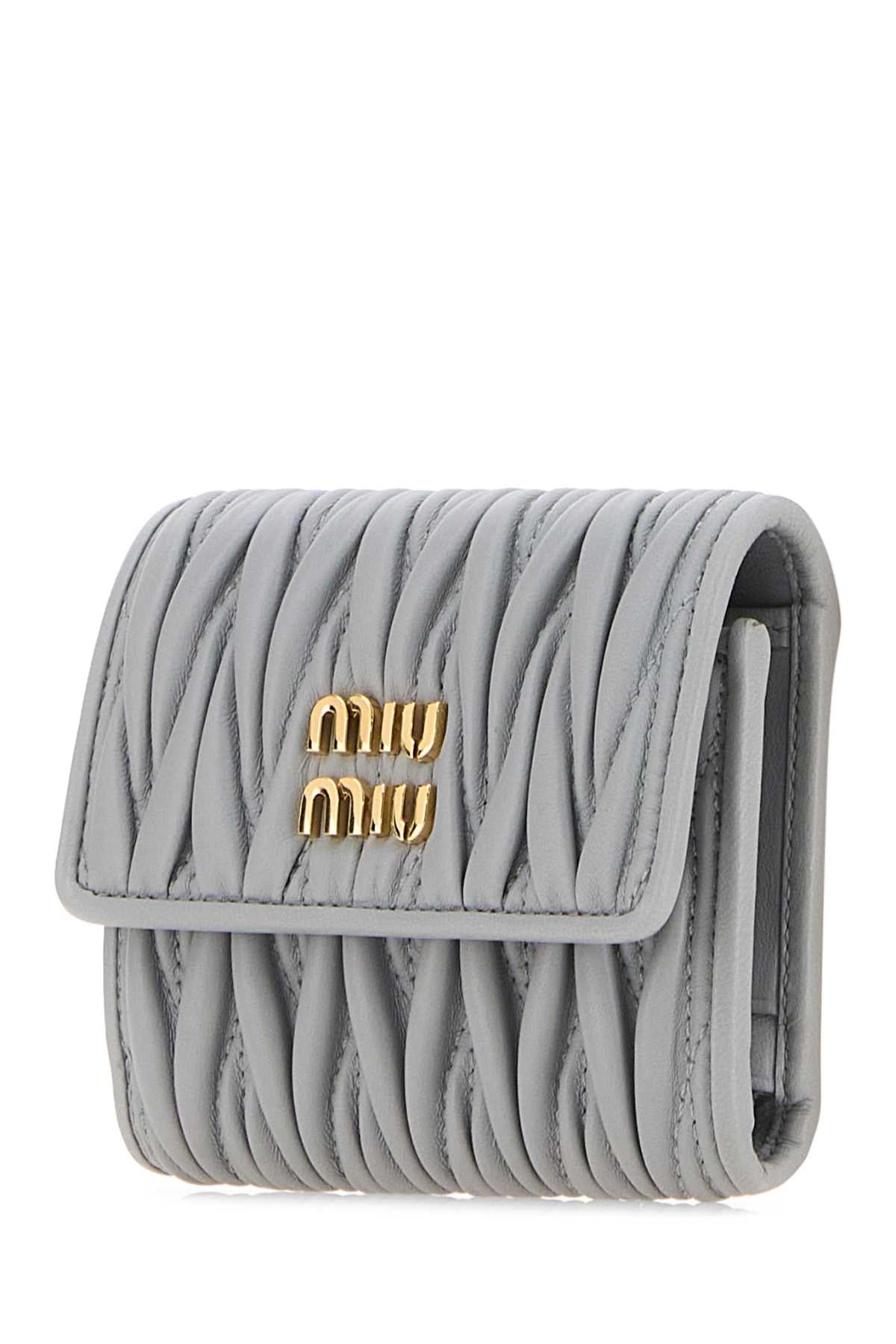 Miu Miu Women Pastel Light Blue Leather Wallet MIU MIU