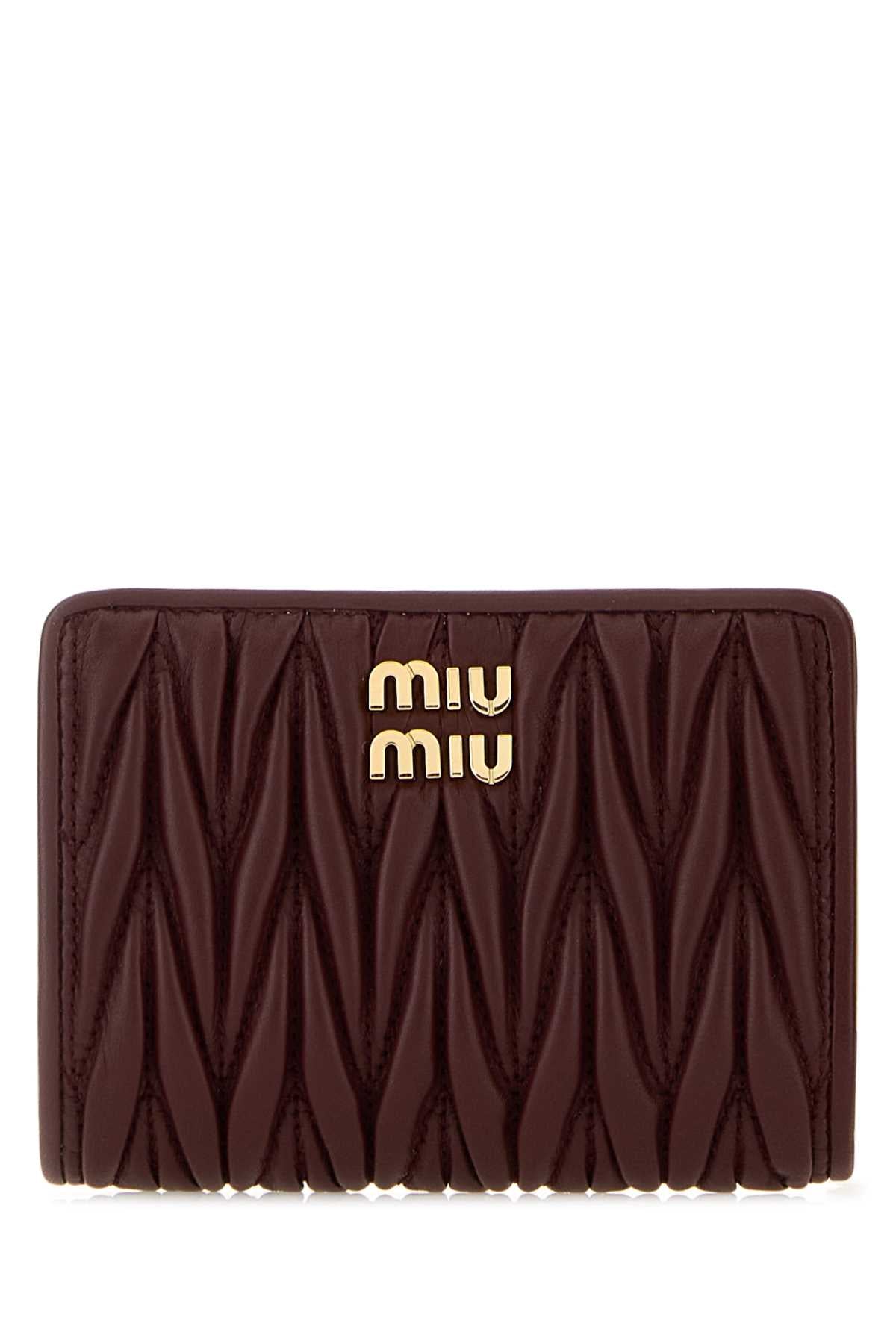 Miu Miu Women Burgundy Leather Wallet MIU MIU