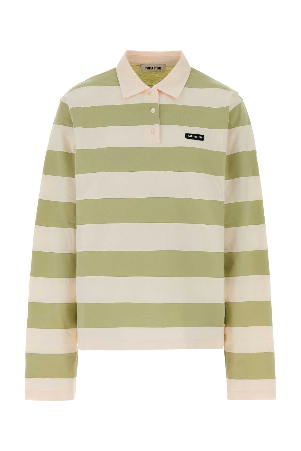Miu Miu Women Embroidered Cotton Polo Shirt MIU MIU