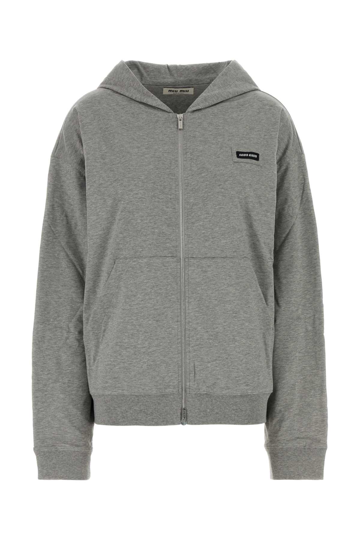 Miu Miu Women Grey Cotton Sweatshirt MIU MIU