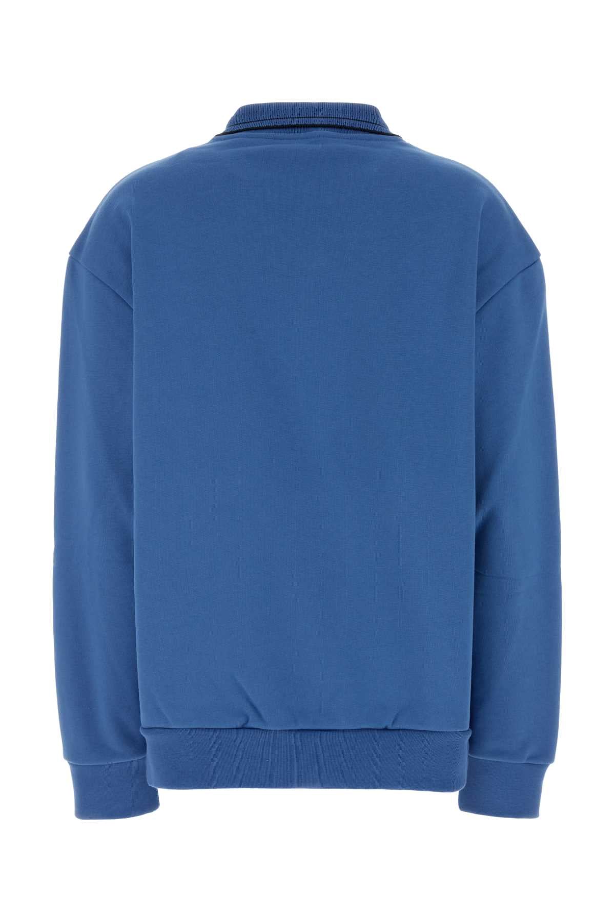Miu Miu Women Cerulean Blue Cotton Oversize Polo Shirt MIU MIU