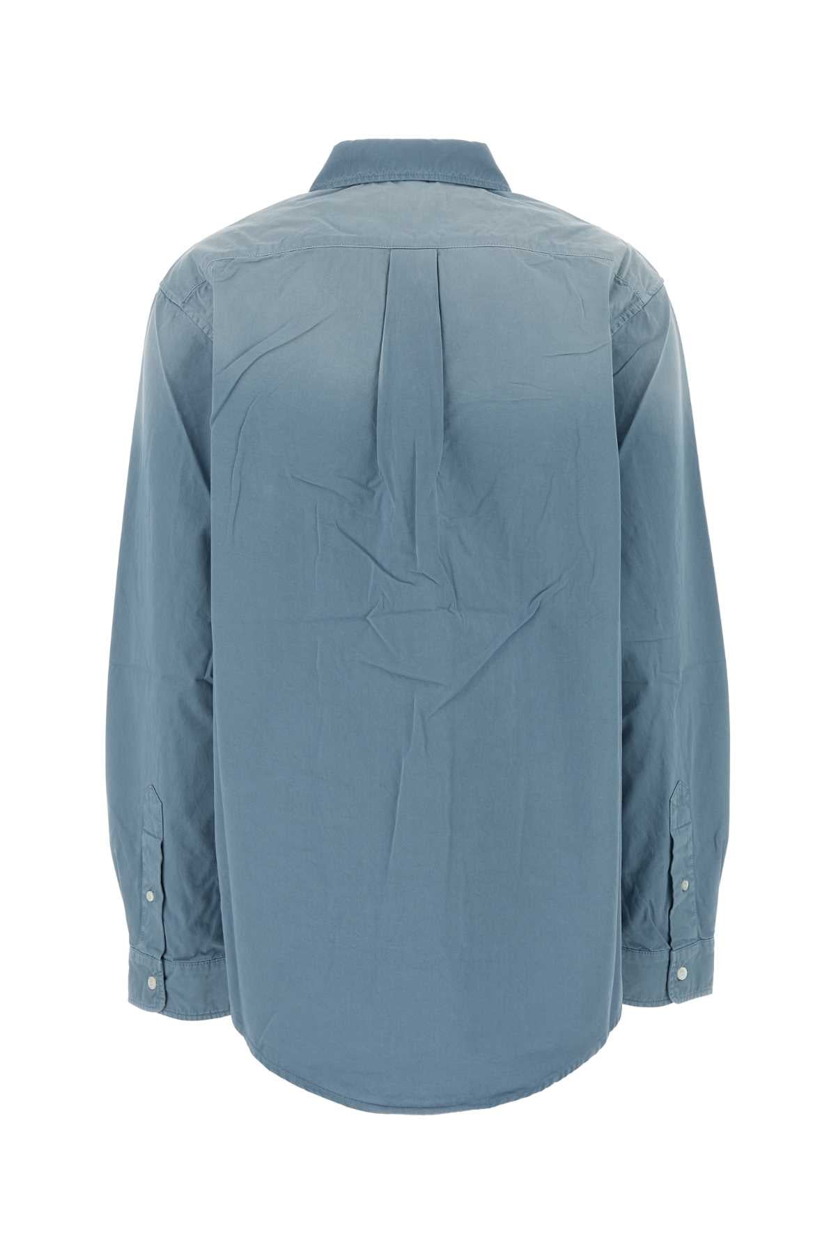 Miu Miu Women Light Blue Twill Oversize Shirt MIU MIU