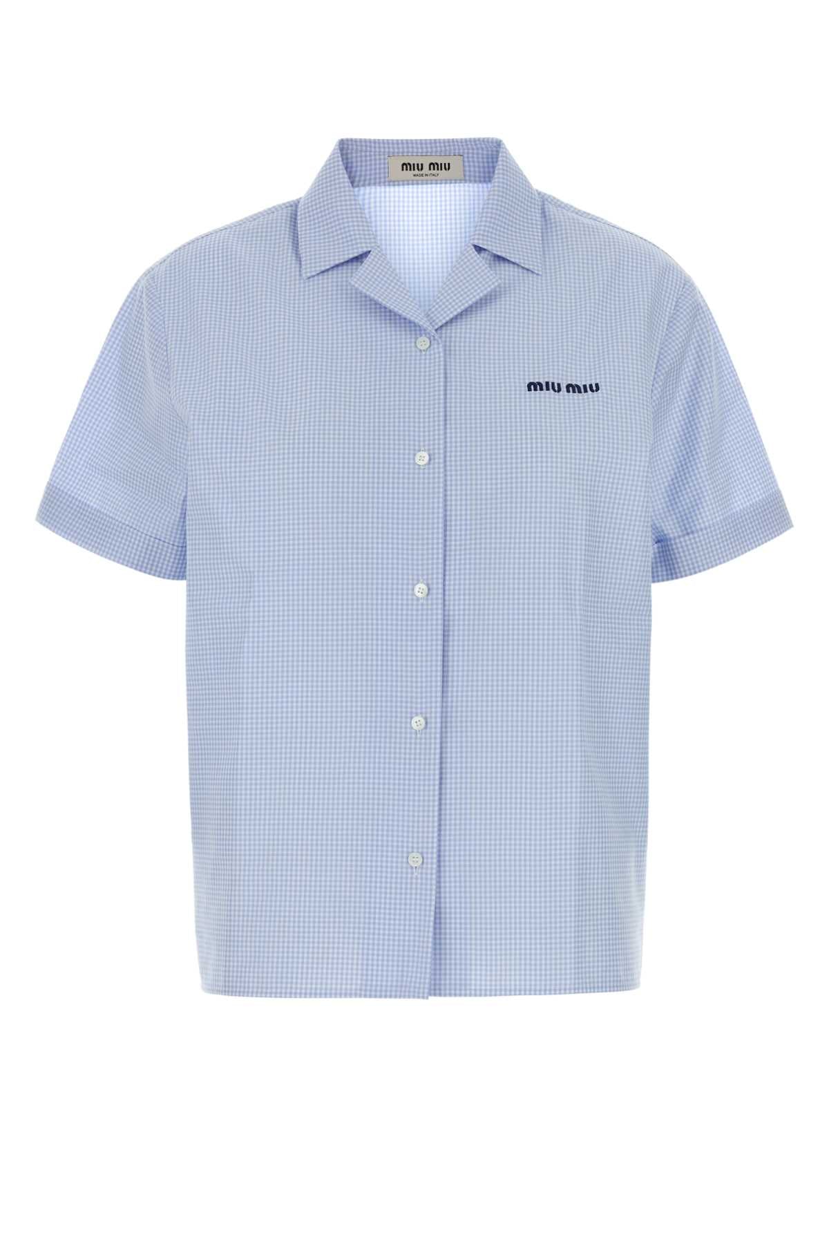 Miu Miu Women Embroidered Cotton Shirt MIU MIU