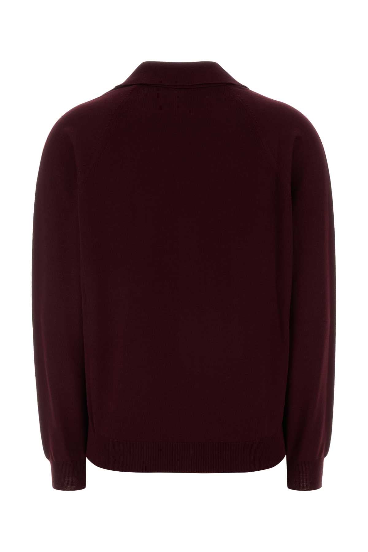 Miu Miu Women Burgundy Wool Cardigan MIU MIU