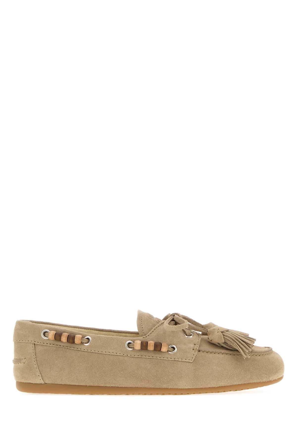 Miu Miu Women Sand Suede Loafers MIU MIU