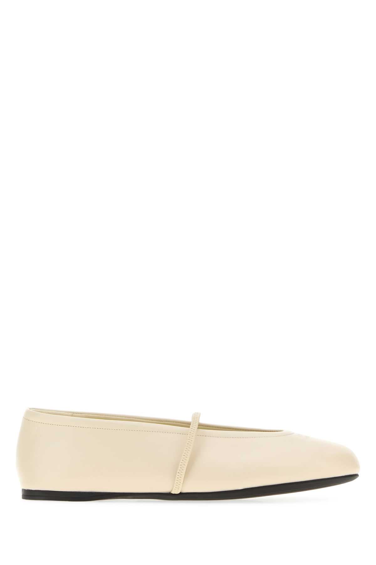 Miu Miu Women Cream Leather Ballerinas MIU MIU