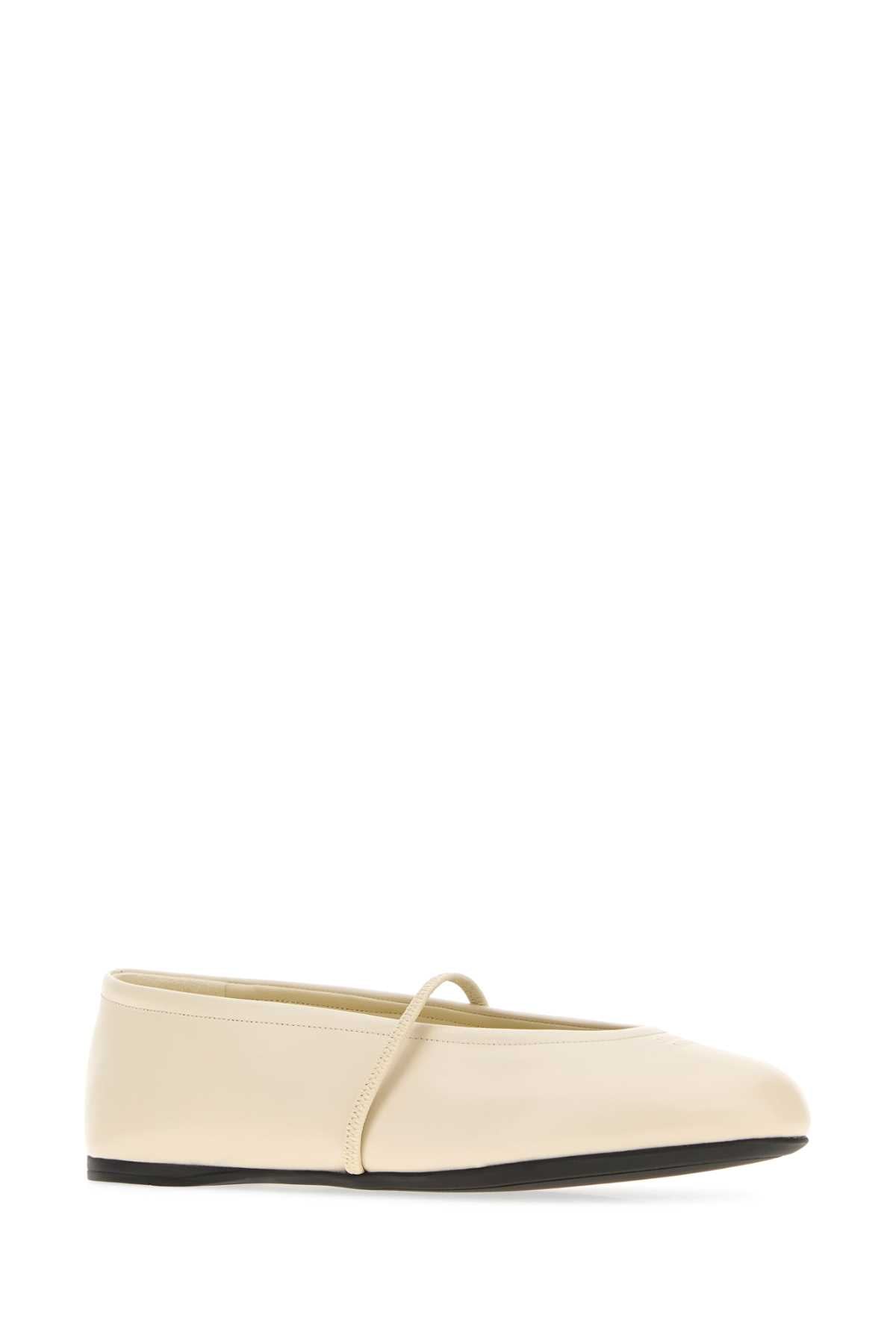 Miu Miu Women Cream Leather Ballerinas MIU MIU