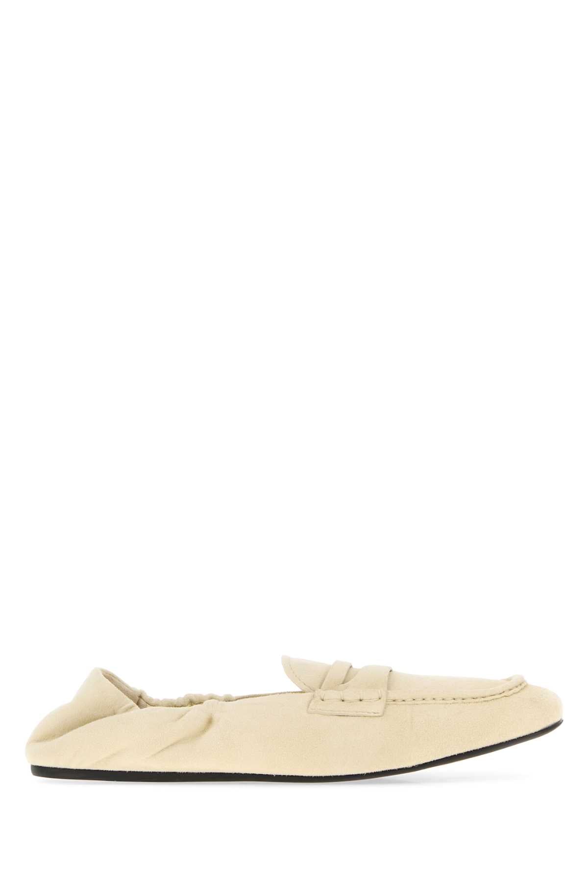 Miu Miu Women Ivory Suede Loafers MIU MIU