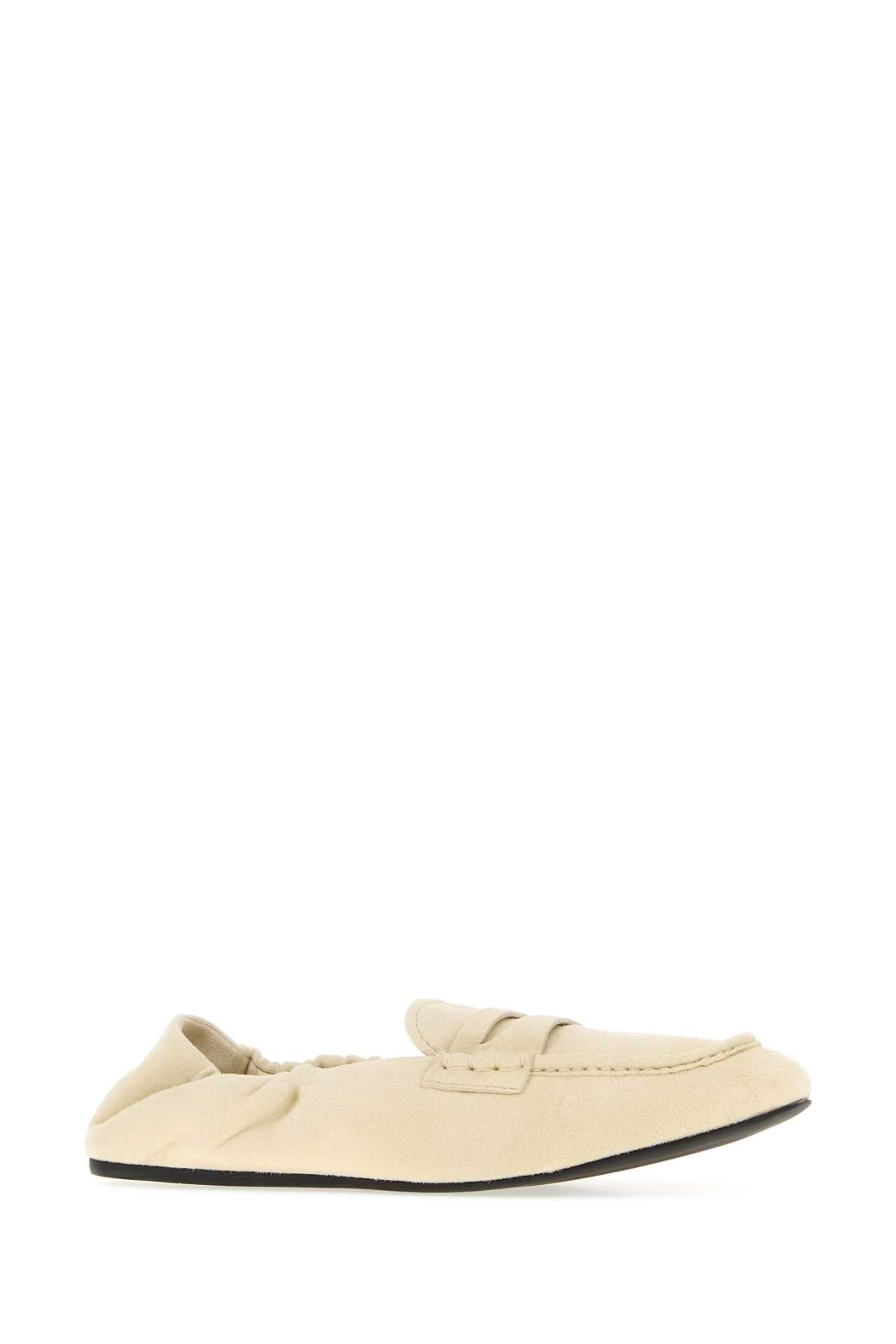 Miu Miu Women Ivory Suede Loafers MIU MIU