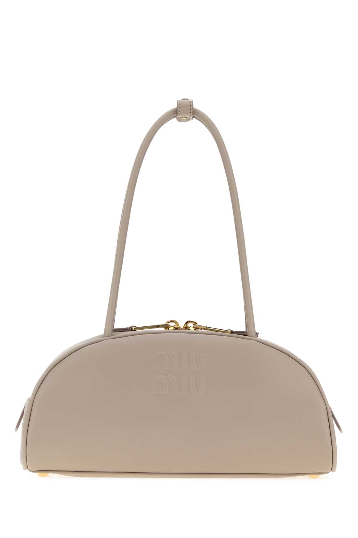 Miu Miu Women Dove Grey Leather Beau Shoulder Bag MIU MIU